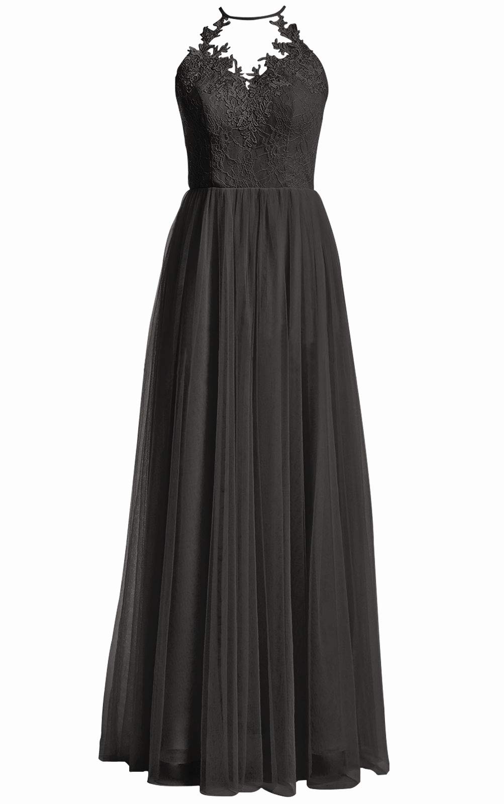 Elegant A-Line Halter Lace Bridesmaid Dresses - Long Tulle Formal Evening Gowns for Wedding Guests | Perfect for Weddings, Prom, Cocktail Parties & Special Occasions