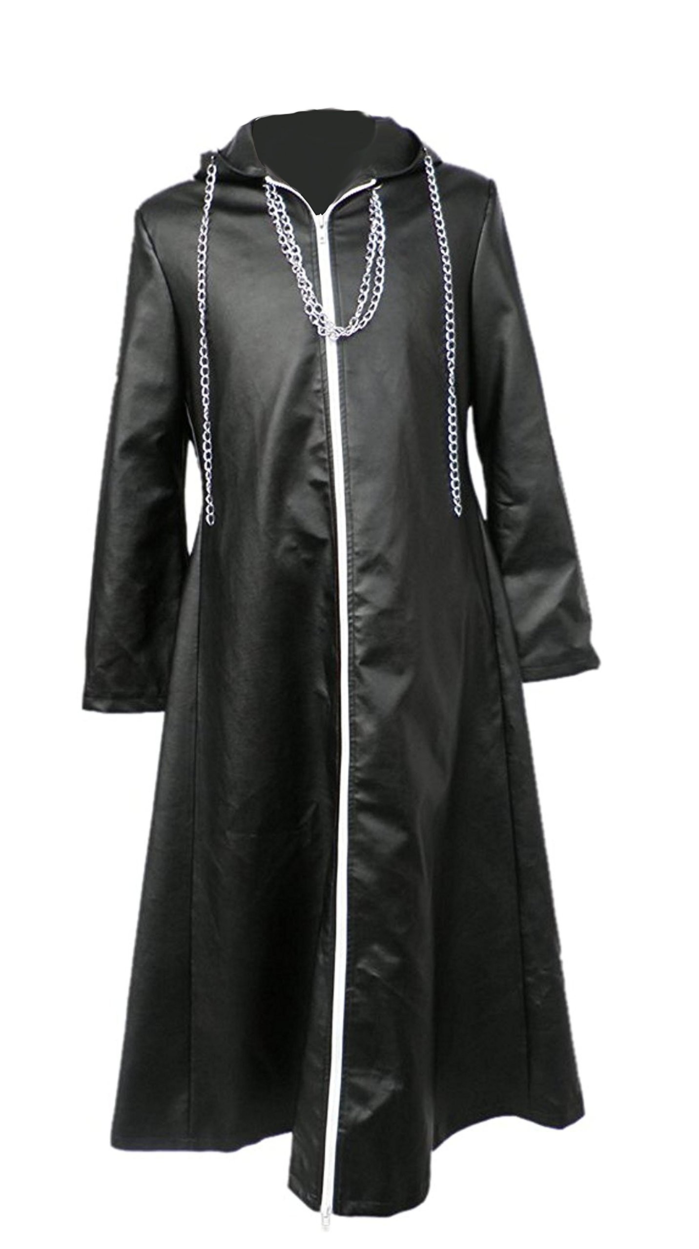 Men's Black Leather Long Coat - Halloween Cosplay Costume for Vampire, Gothic & Steampunk Outfits | Perfect for Parties, Cosplay & Themed Events