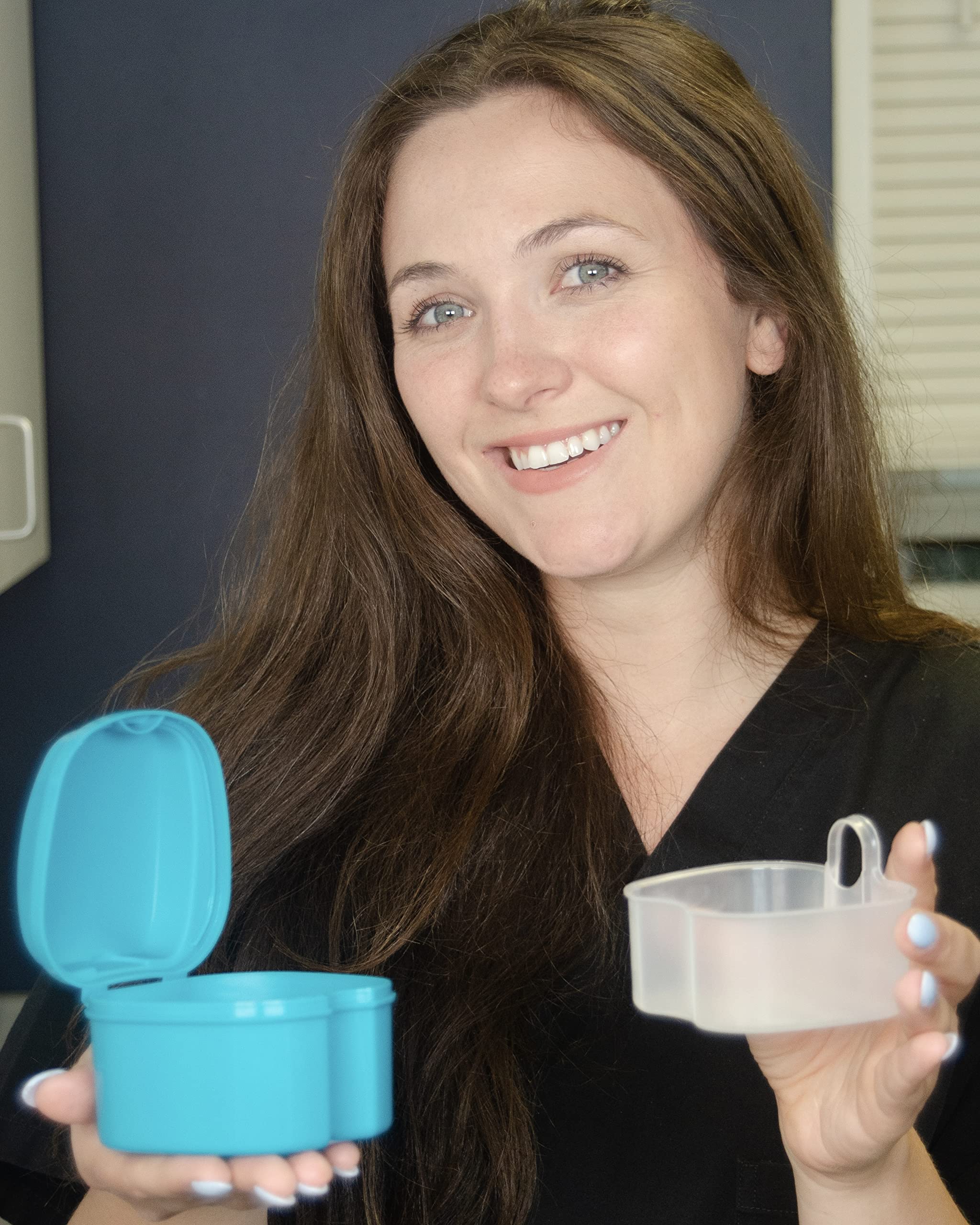 Premium Denture Case with Strainer - Night Cleaner Denture Bath Box for Retainers, Mouthguards & False Teeth - BPA-Free Travel Storage Solution for Denture Care (Teal) | Perfect for Overnight Soaking & Travel Organization