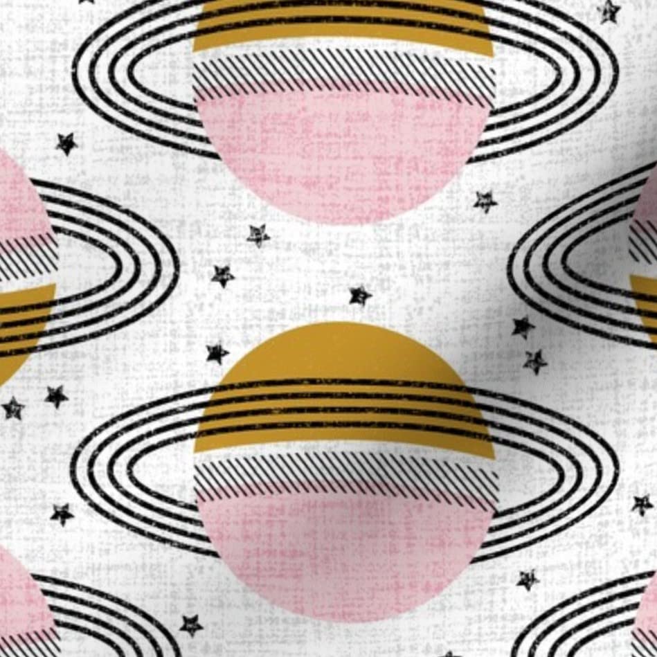 Planet Sky Space Outer Space Planets Mid Mod Printed Cotton Poplin Fabric - Fat Quarter for Sewing, Quilting, Dresses & Apparel - DIY Craft Projects & Home Decor