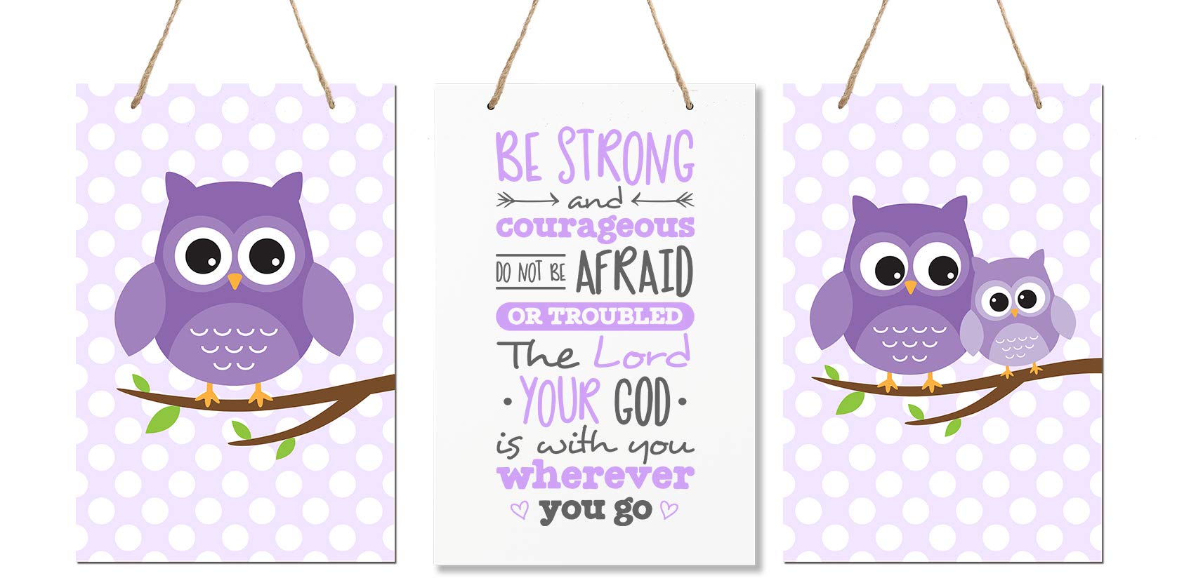LifeSong Milestones 3-Piece Owl Wall Decor Set - Modern Wooden Nursery Wall Art for Baby Room, Kids Bedroom & Playroom Decor - Perfect for Gender Neutral Nursery Themes & Toddler Room Decorations