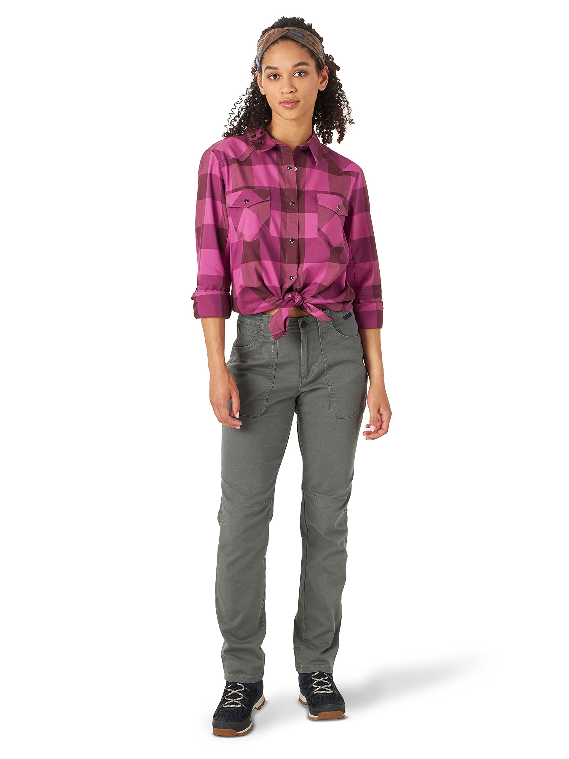 ATG by Wrangler Women's Slim Fit Canvas Pants - Comfortable Casual Work Pants for Outdoor, Hiking & Everyday Wear
