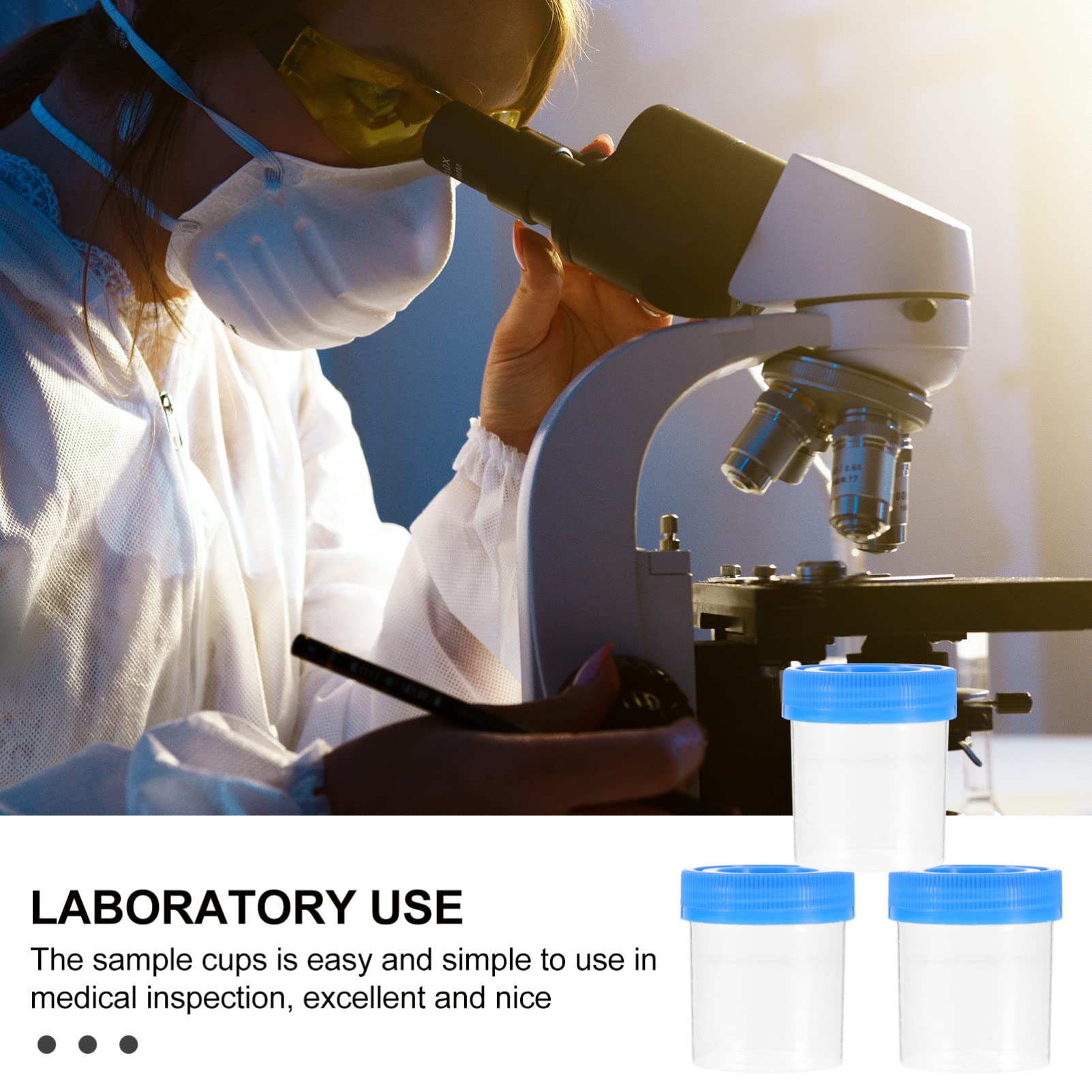 30pcs Screw Top Urine Sample Cups with Lids - Disposable Medical Specimen Containers for Hospital, Lab & Home Use (Random Colors) - Ideal for Urine, Sputum & Fluid Collection