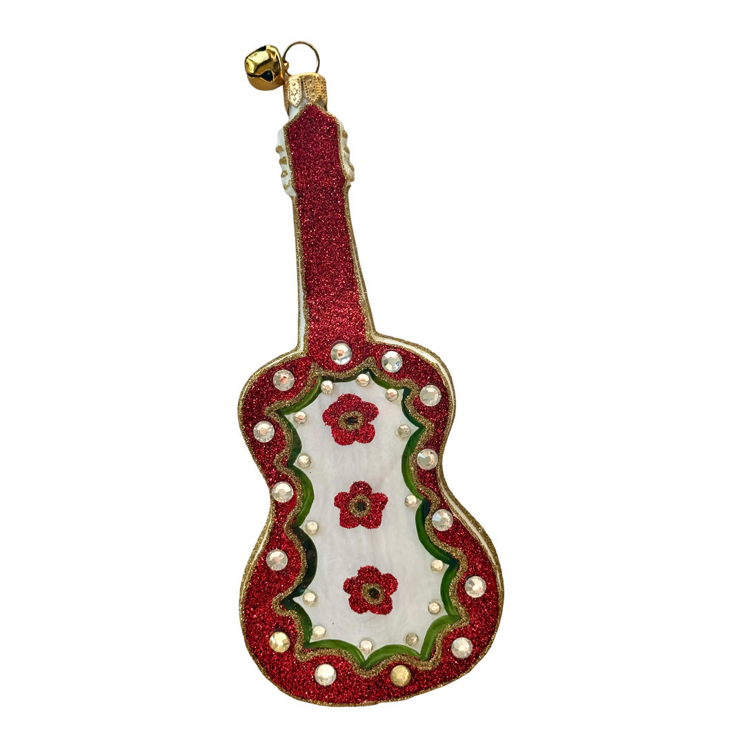 Christmas Guitar Ornament - Handmade Holiday Music Decor for Tree, Gift, and Festive Home Decor | Perfect for Holiday Parties, Gifts & Christmas Tree Decoration