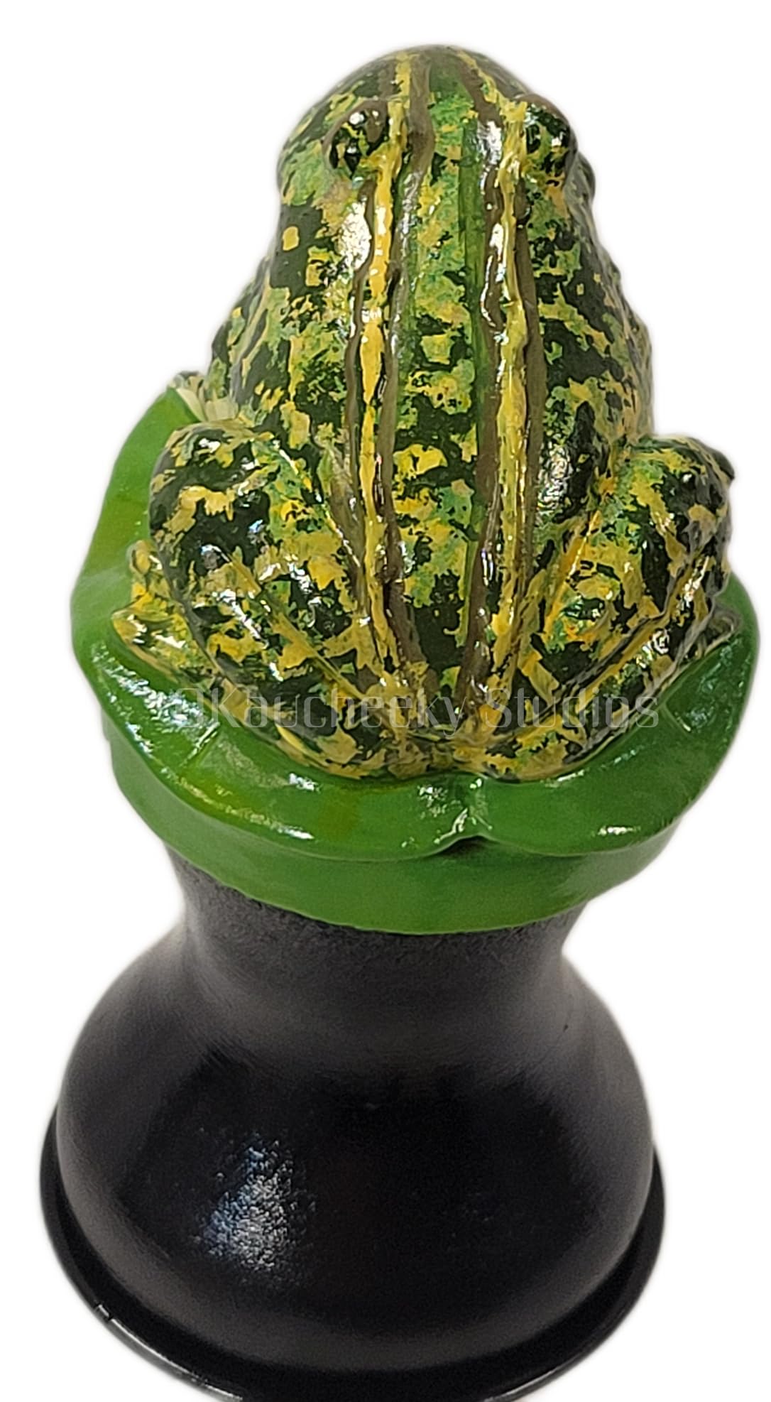 Heavy Duty Decorative Steel Rolling Hose Guide - Hand Painted in USA, Frog Forest Green - Perfect for Garden, Yard & Outdoor Watering Systems