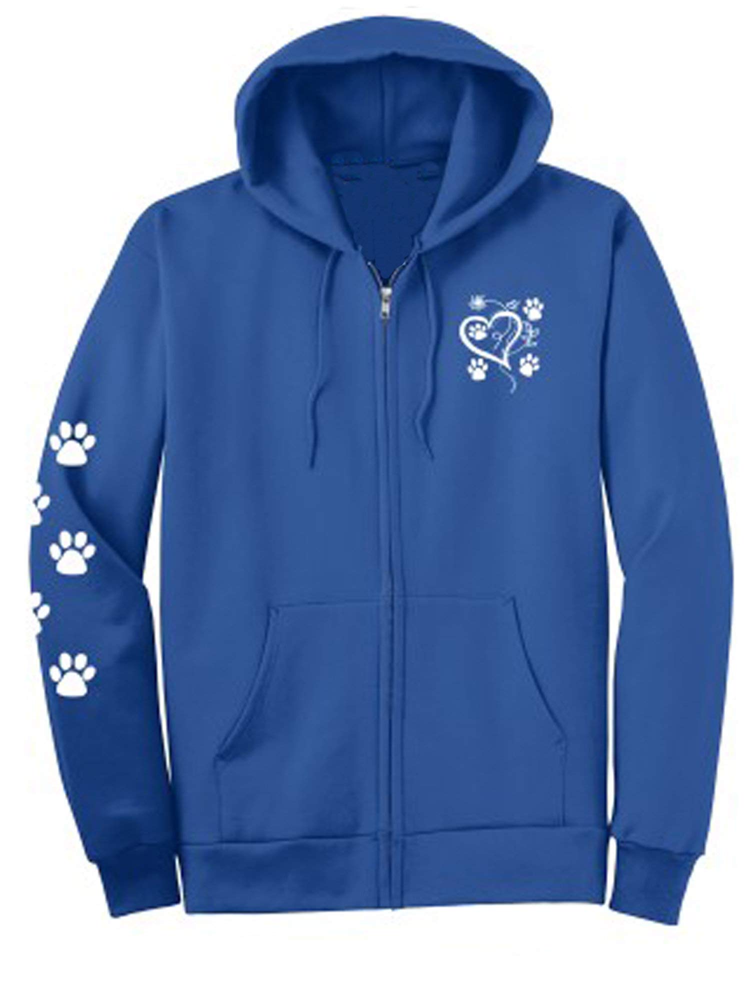 Dog Mom Full Zip Hoodie for Women - Cozy Fleece Jacket for Dog Lovers & Rescue Volunteers (Royal Blue, 2XL) - Perfect for Walks, Vet Visits & Dog Park Outings