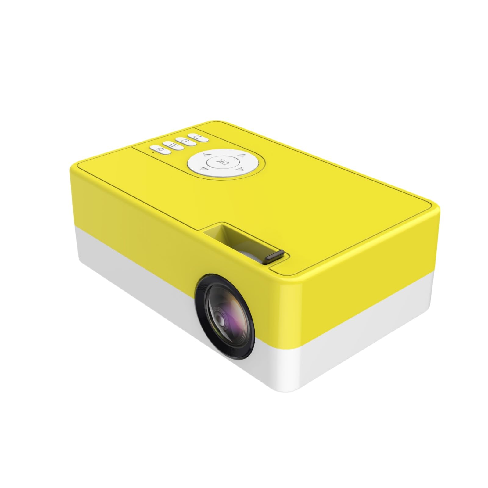 Portable Mini Projector 1080P Full HD Support - Home Theater Movie Projector for iPhone Android Smartphone, Compatible with HDMI USB TV Stick - Perfect for Outdoor Movies, Gaming & Presentations (480P, Yellow)