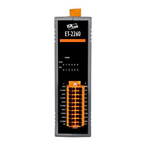 ICP-ET-2260 Ethernet I/O Module - 2 Port Ethernet, 6-Channel Relay Output & 6 Digital Inputs for Industrial Automation & Smart Home Control