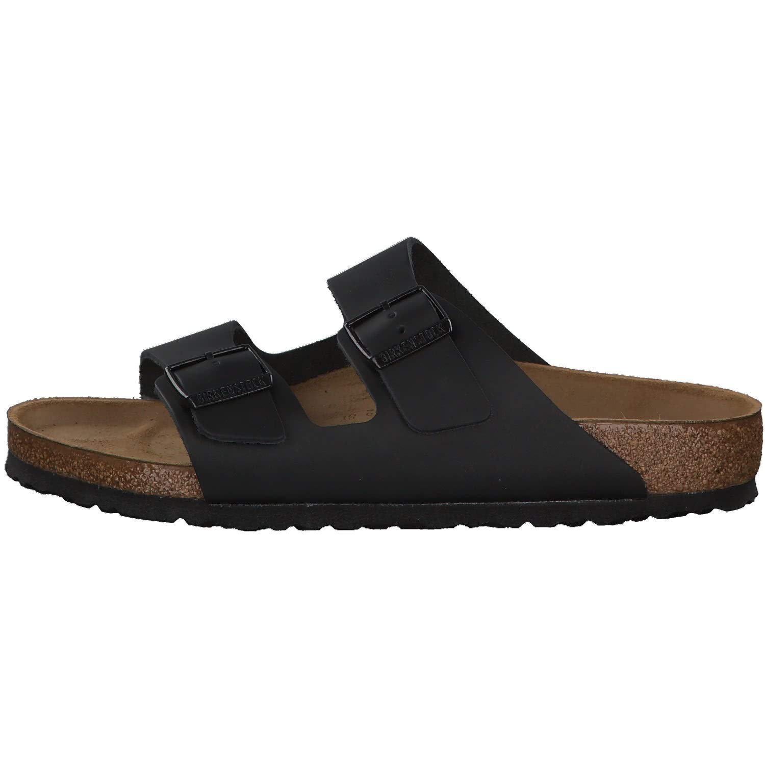 Birkenstock Arizona Soft Footbed Sandals for Men - Black Leather - Size 50 EU (US M) | Comfortable Slip-On Clogs for Casual Wear, Home & Outdoor Use