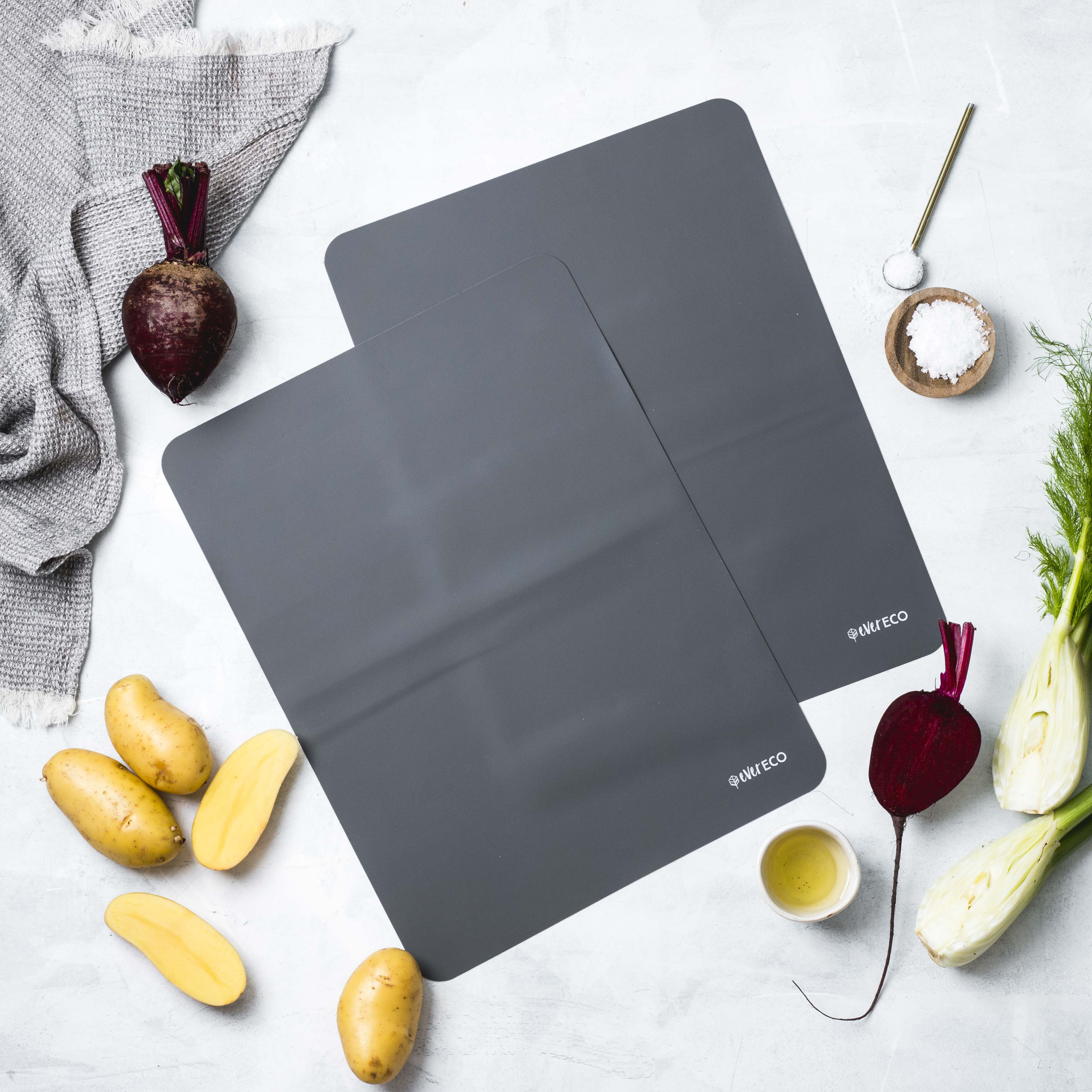 Ever Eco Non-Stick Silicone Baking Mats Set of 2 - Reusable, BPA-Free, Oven Safe Up to 480°F - Perfect for Cookies, Pastries, Roasting Veggies & More