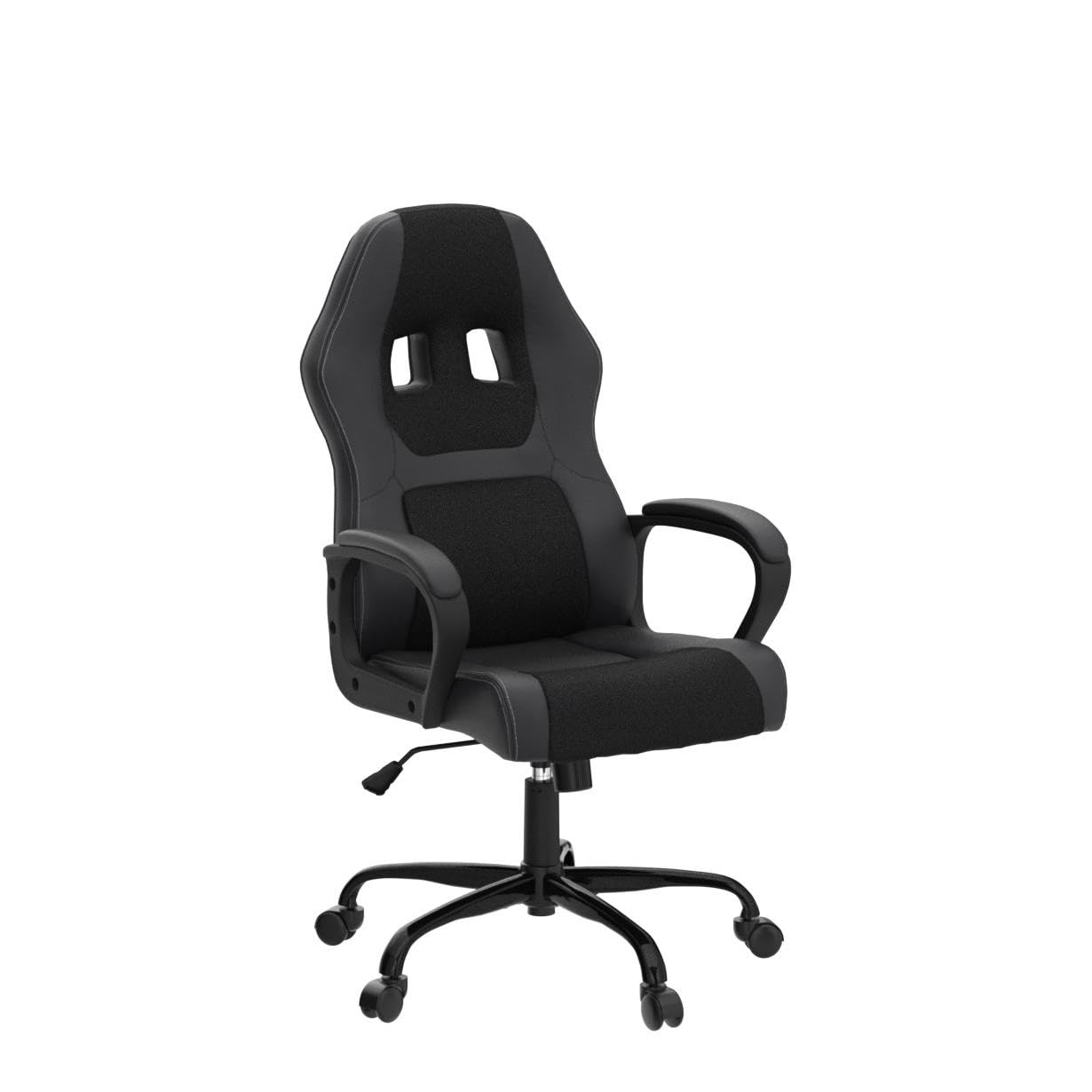 Ergonomic Gaming Chair with Lumbar Support - Adjustable High Back PU Leather Computer Desk Chair for Adults & Teens - Swivel Rolling Office Chair for PC Gaming, Work & Study - Black