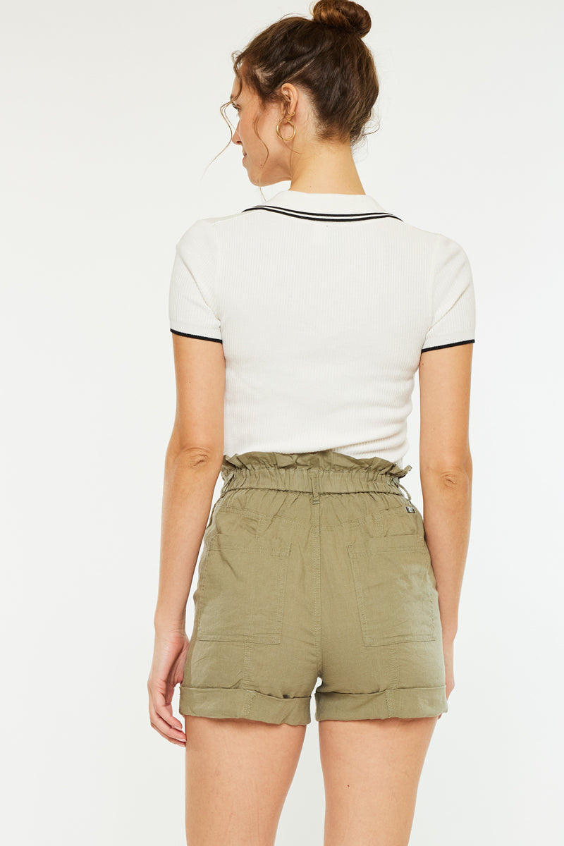 Marco Ultra High Rise Paperbag Shorts for Women - Trendy Stretch Waist Casual Shorts for Summer | Perfect for Beach, Vacation & Everyday Wear
