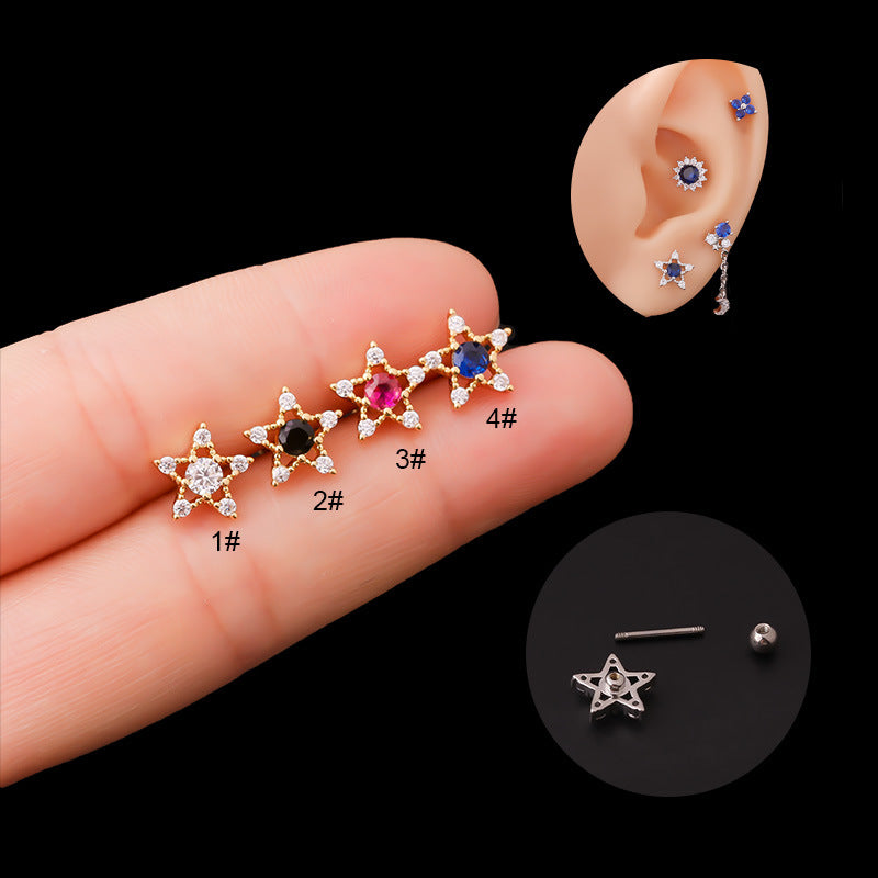 20G Cartilage CZ Star Helix Earring - Hypoallergenic Surgical Steel Body Jewelry for Women | Perfect for Piercing, Everyday Wear & Special Occasions