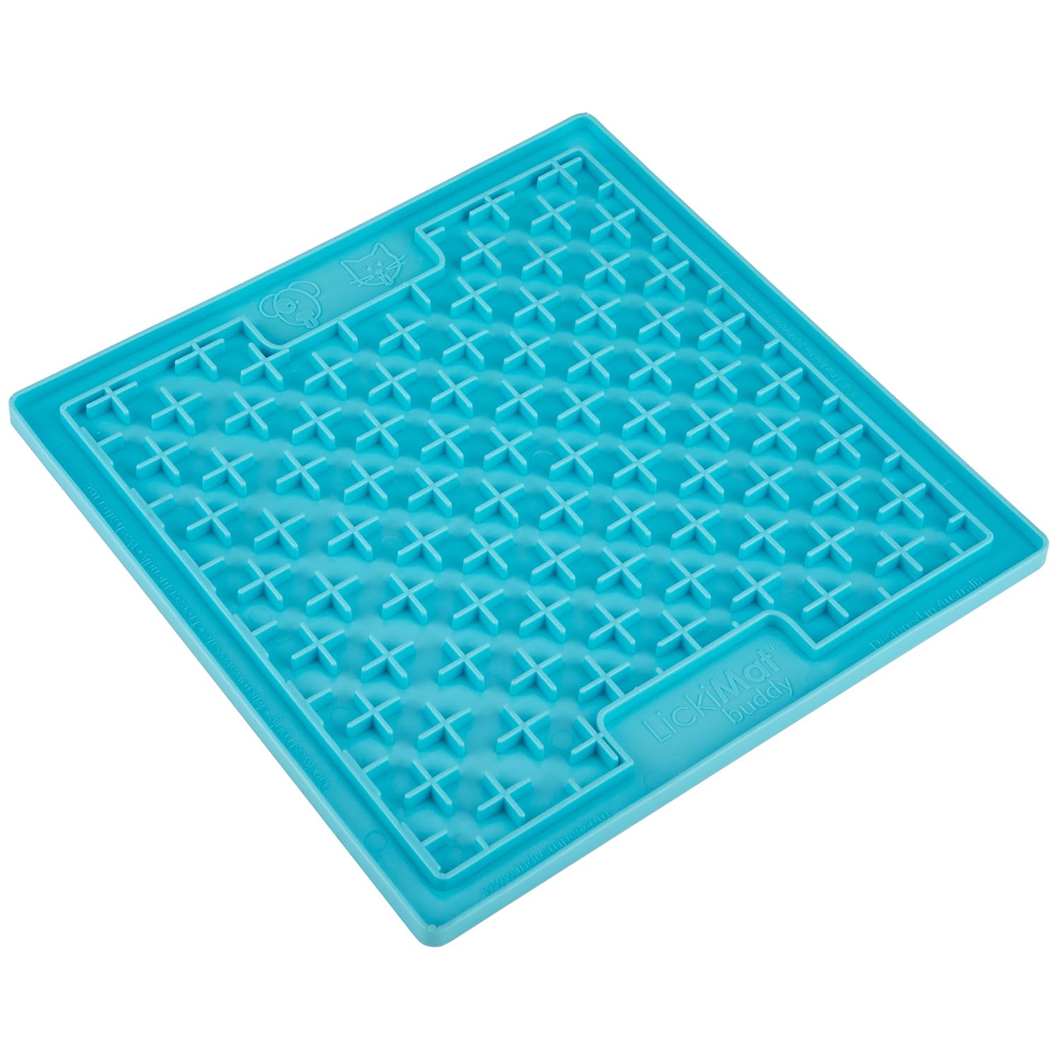 LickiMat Classic Buddy - Slow Feeder Dog Bowl Alternative for Boredom & Anxiety Relief - Lick Mat for Food, Treats, Yogurt & Peanut Butter - Fun Interactive Feeding Toy for Dogs - Perfect for Mealtime Enrichment & Stress Relief (Turquoise)