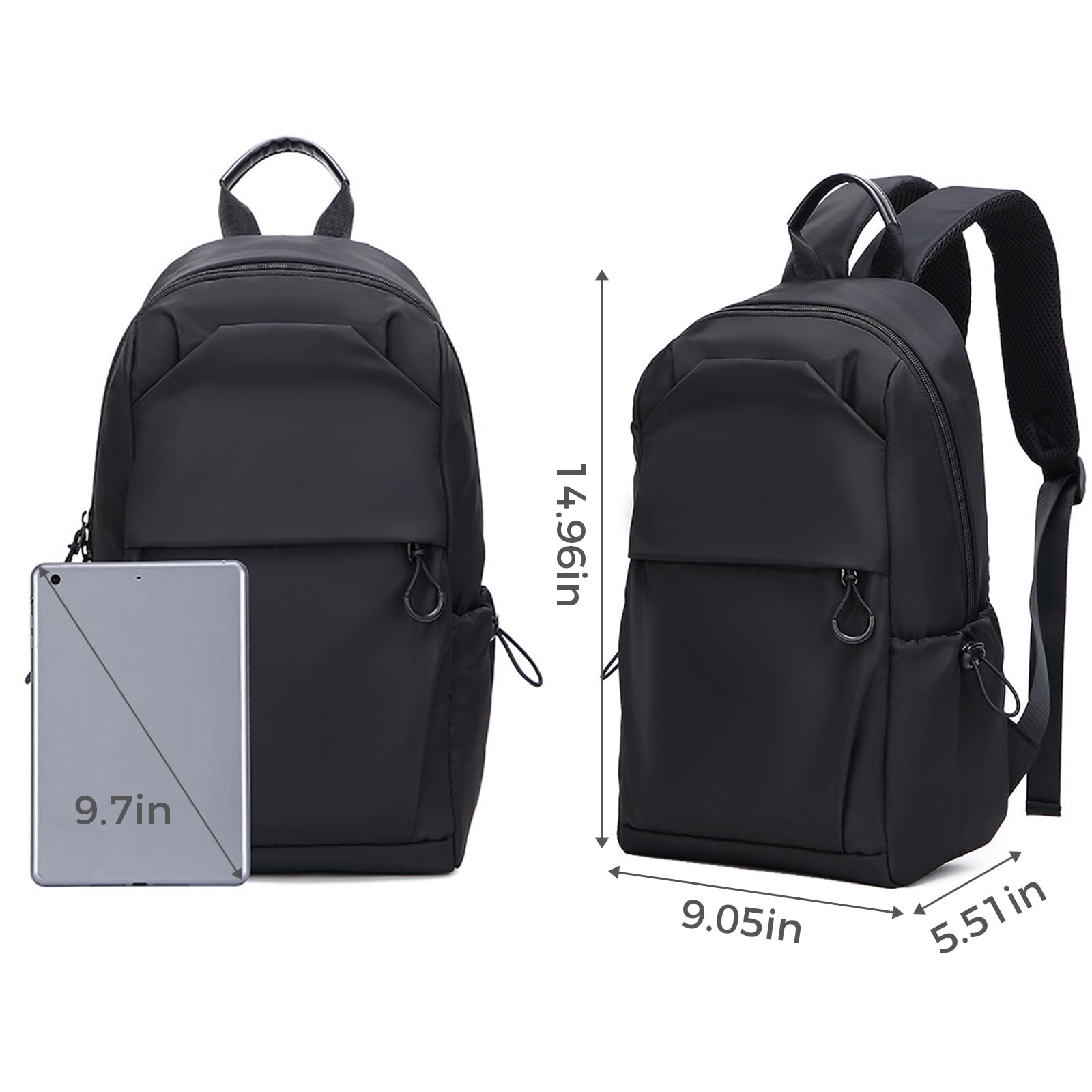 Lightweight Waterproof Hiking Backpack for Women & Men - Travel & Daypack - Black