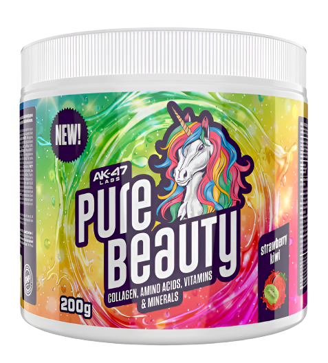 AK 47 Labs Pure Beauty 200g Strawberry Kiwi Flavored Pre-Workout Supplement - Boost Energy & Focus for Gym, Running & Fitness Training