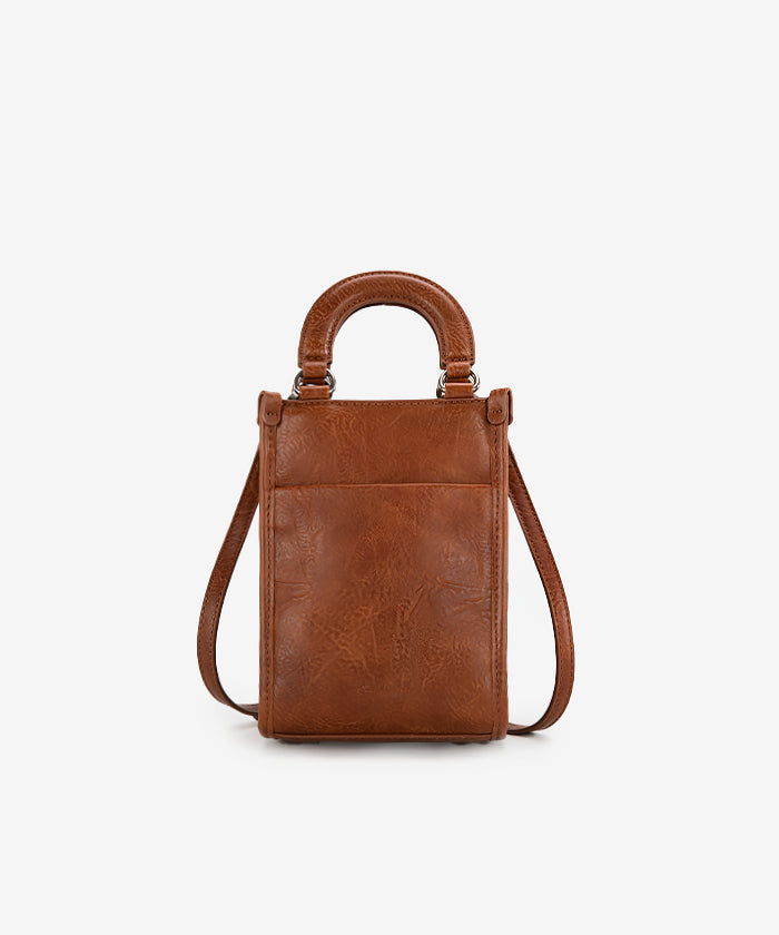 Montana West Genuine Leather Tooled Mini Crossbody Purse for Women - Stylish & Compact Handbag for Daily Use, Travel, and Casual Outings