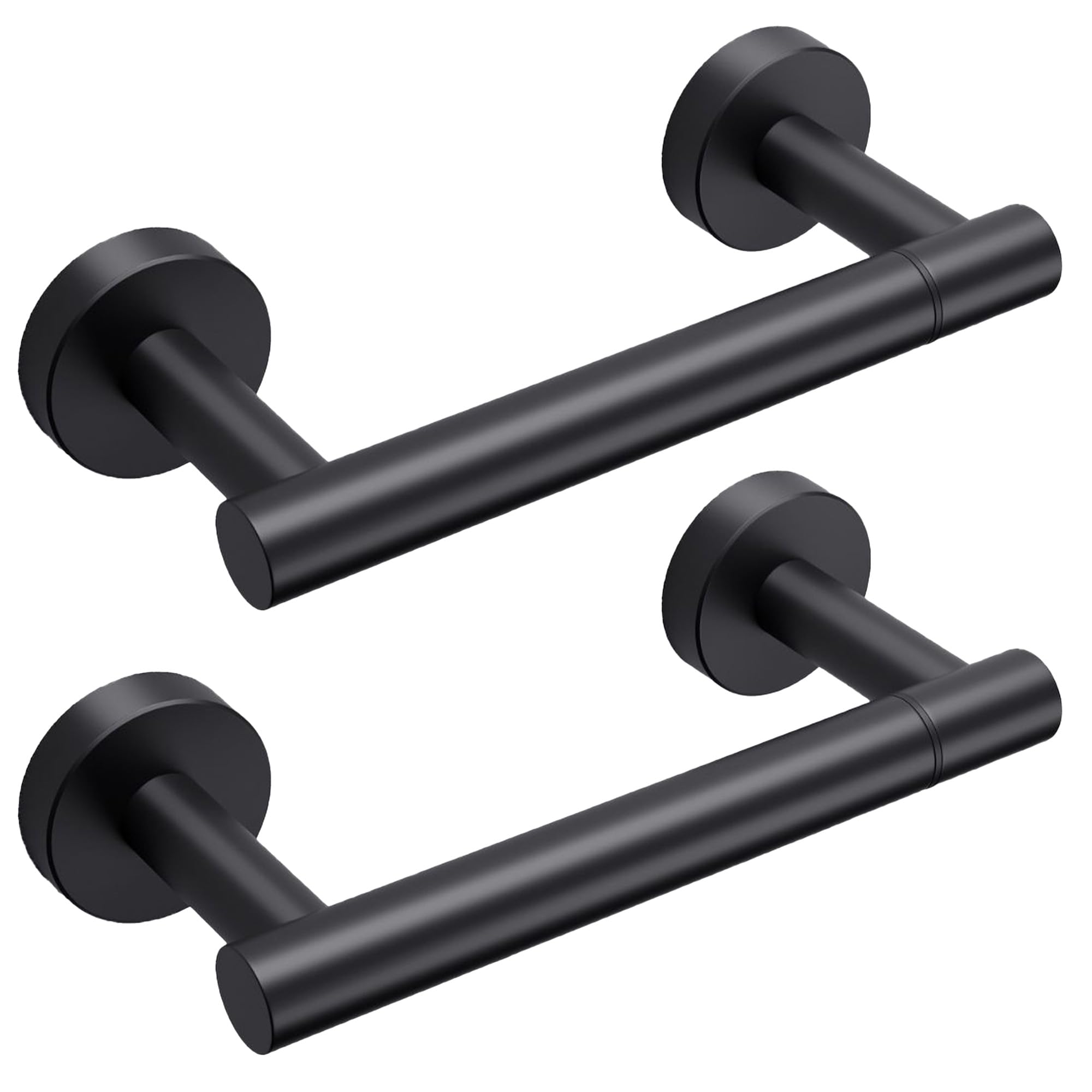 Day Moon™ (2 Pack) Matte Black Toilet Paper Holder - Wall Mounted Modern Bathroom Tissue Roll Holder - Durable & Stylish for Home, Hotel, Office & RV Use