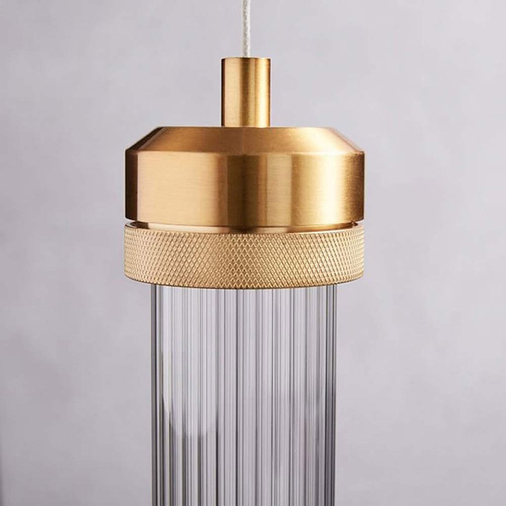 Modern Striped Glass Tube Pendant Lamp - Crystal Raindrop Chandelier LED Ceiling Light Fixture for Dining Room, Bedroom, Living Room & Bathroom | Elegant Flush Mount Lighting for Home Decor