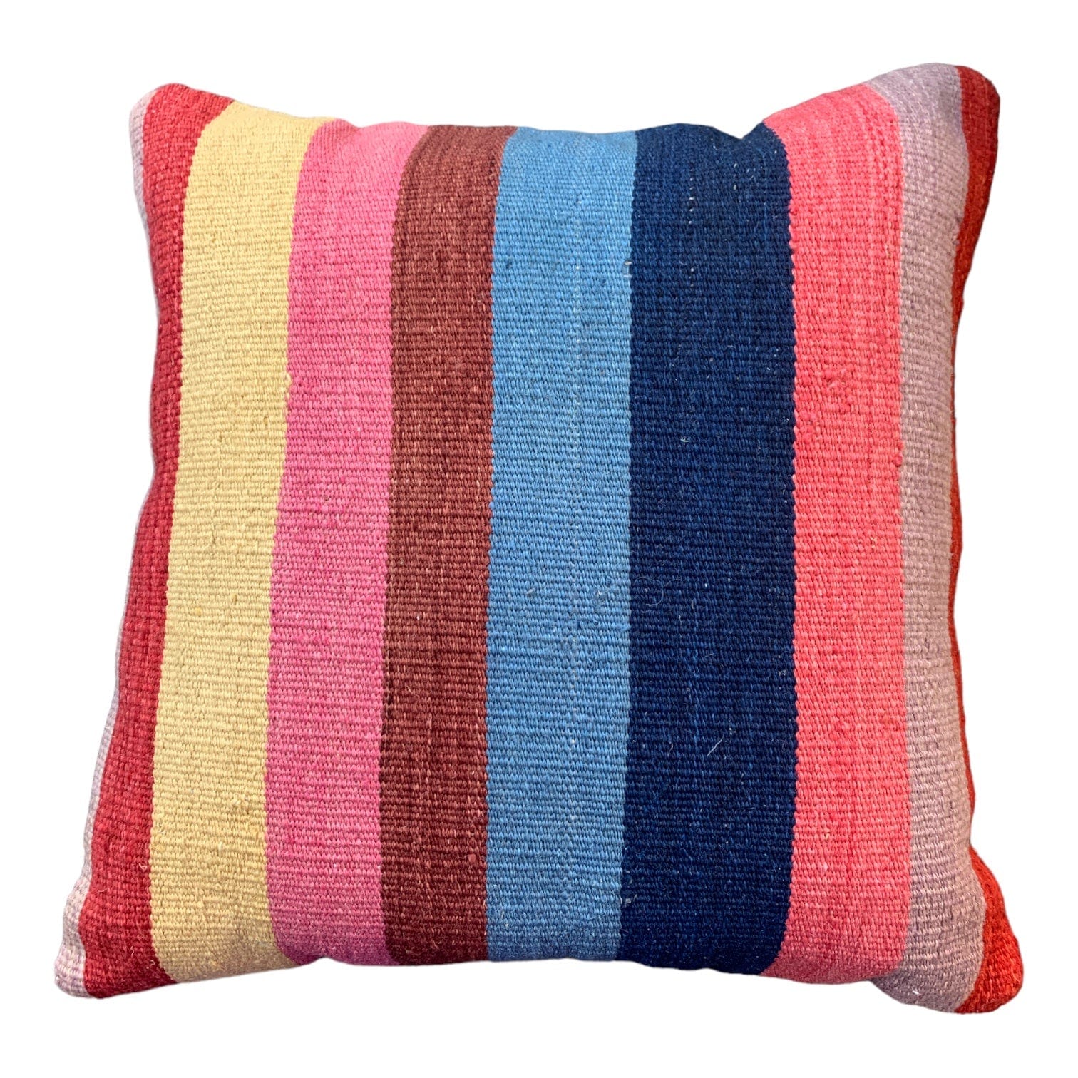 Winter Stripe Embroidered Cushion Cover 45x45cm - Soft Decorative Pillow Case for Sofa, Bed, Chair - Cozy Home Decor for Living Room, Bedroom, Office