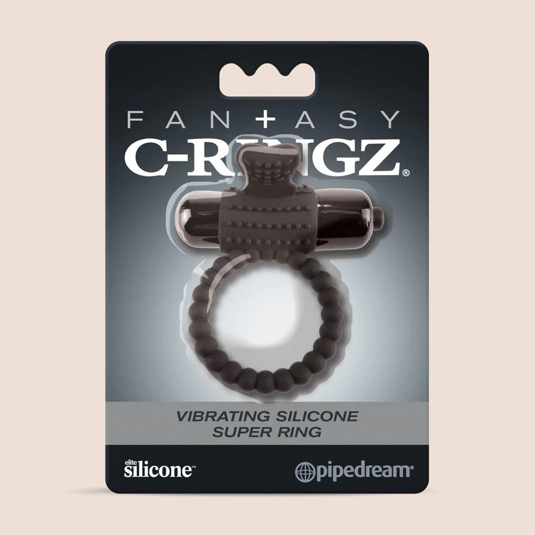 Fantasy C Ringz Vibrating Silicone Super Ring for Men - Powerful Rechargeable Cock Ring Enhancer for Couples & Solo Play - Waterproof Pleasure Ring for Enhanced Sensation & Longer Lasting Performance (Great for Bedroom Fun & Spicing Up Relationships)