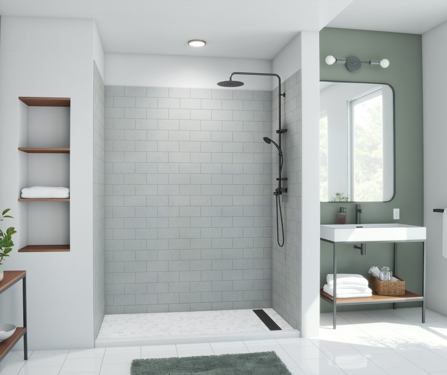 Swanstone Metro Subway Tile Shower Wall Kit 34