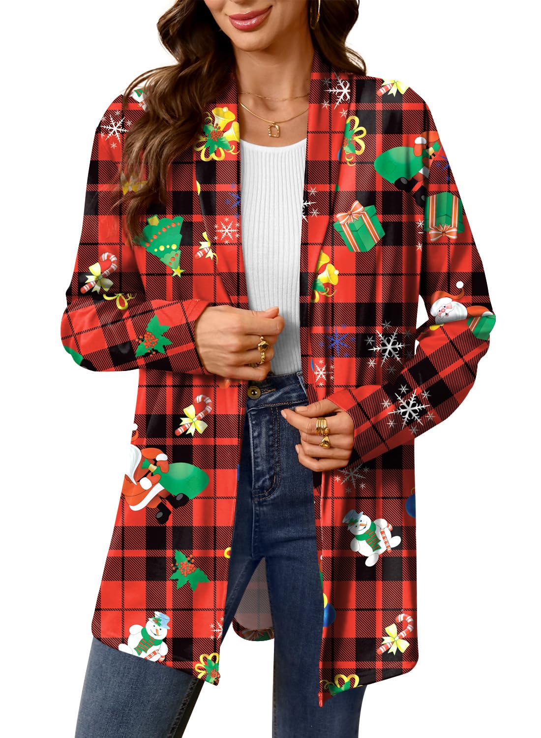 Women's Christmas Holiday Long Sleeve Ugly Sweater Cardigan for G and PL - Perfect for Ugly Christmas Party, Office Holiday Events & Festive Family Gatherings