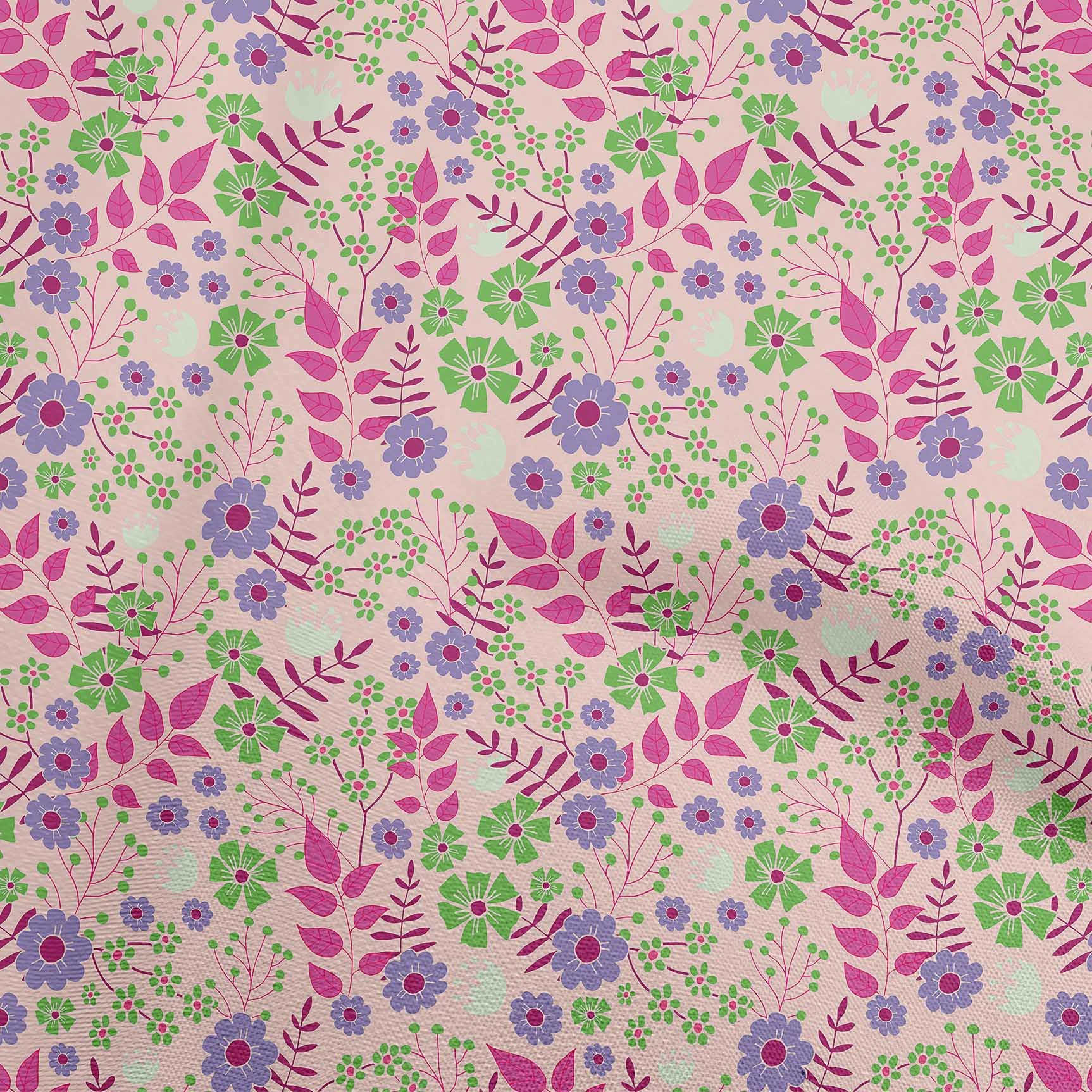 oneOone Rayon Pink Floral Print Fabric - 56 Inch Wide Dress Material by The Yard | Perfect for DIY Dresses, Skirts & Home Decor Projects