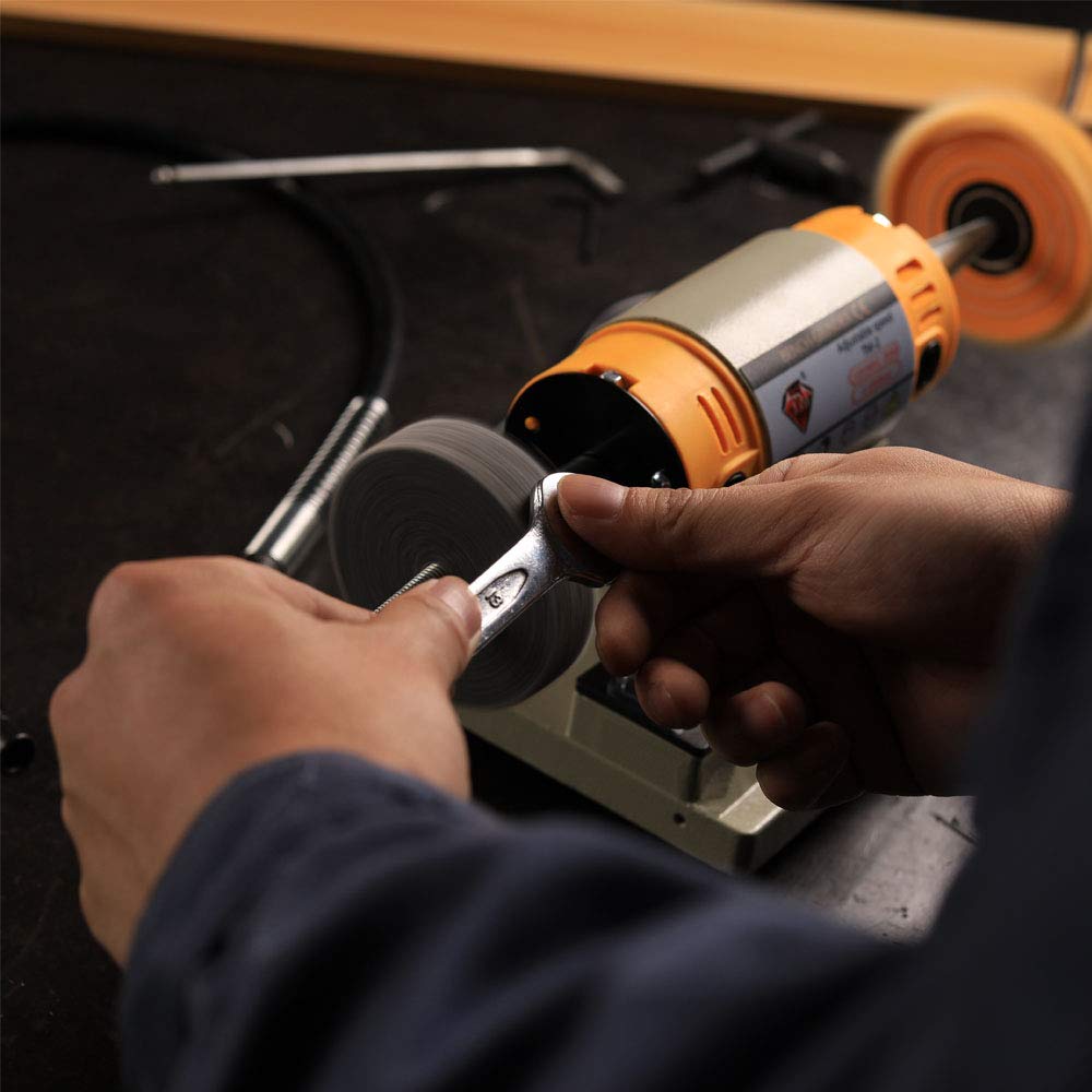 LIBAOTML Adjustable Speed Polishing Machine - Multi-Function Bench Lathe Polisher & Grinder for Jewelry Making, Woodworking, Dental, DIY Projects | Perfect for Home Workshops, Crafting, Metal Polishing & Small Part Finishing