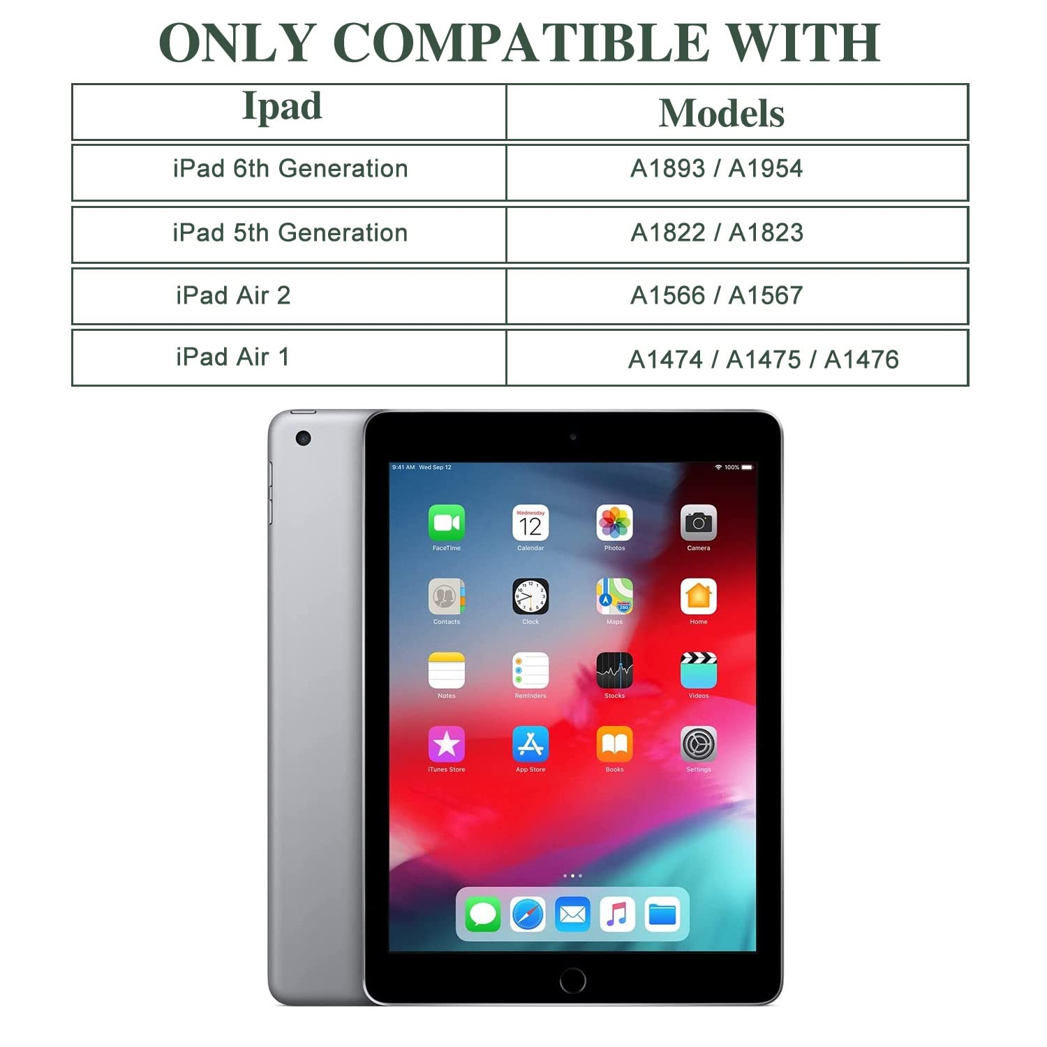 Premium Vimorco iPad 9.7 Case (2017/2018/Air 2/Air) - Shockproof TPU Back Cover with Auto Wake/Sleep | Adjustable Stand Leather Folio Case in Marble White - Perfect for Work, Travel & Home Use