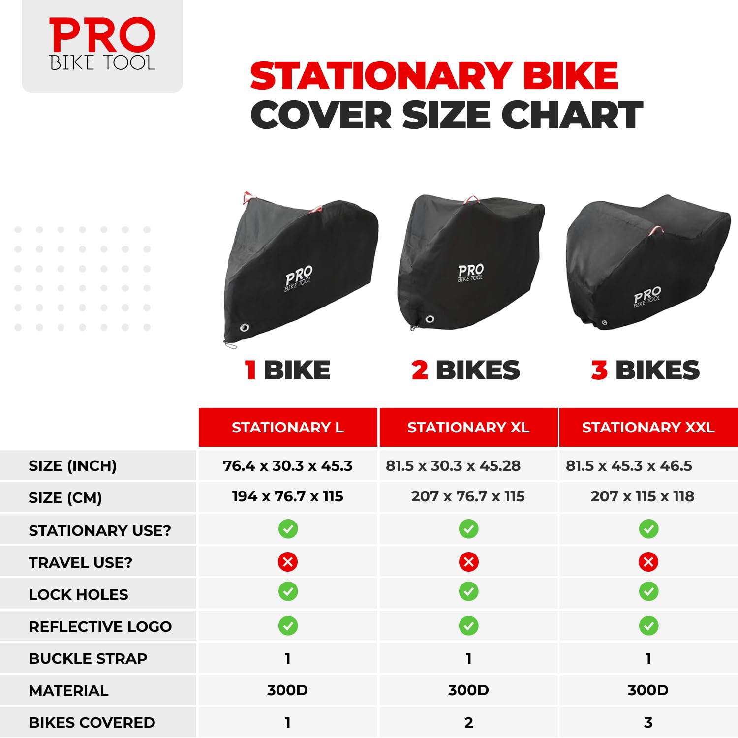 Pro Bike Tool Heavy Duty Bike Cover for Outdoor Storage - Waterproof, Anti-UV Ripstop Material - Fits Mountain & Road Bikes (Size L) - Perfect for Garage, Patio & Camping Protection