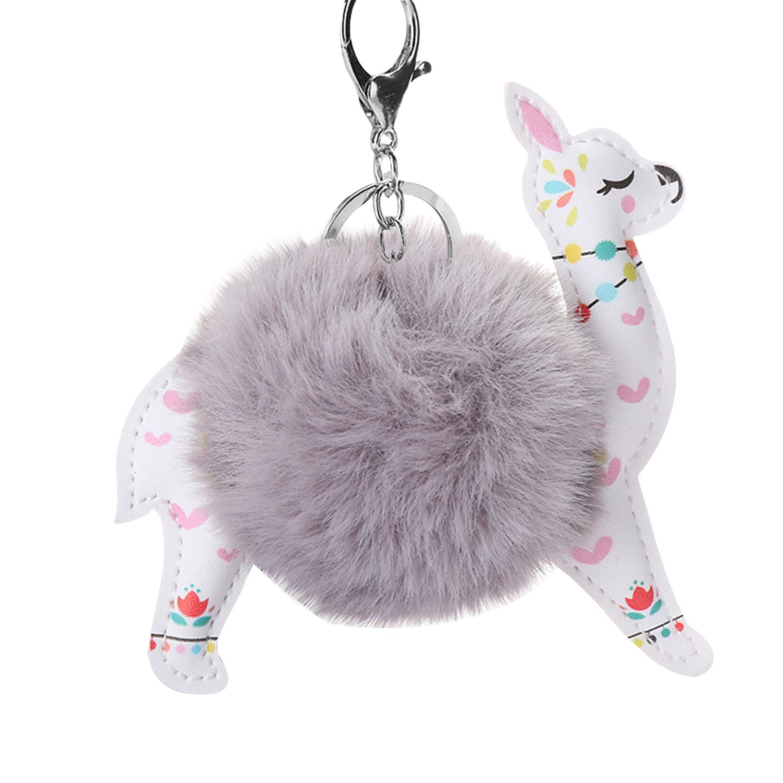Stylish Faux Rex Rabbit Hair Alpaca Keychain - Cute Pendant Key Ring Holder for Women & Men | Perfect for Car Keys, Bags & Purse Decor Accessories