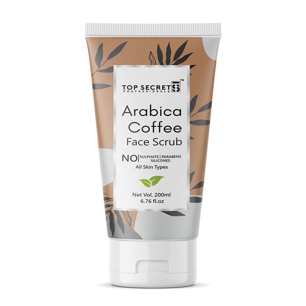 Premium Arabica Coffee Face Scrub for Men & Women - Exfoliating & Brightening Facial Cleanser for Glowing Skin | Sulfate-Free, Paraben-Free, All Skin Types | 200ml | Perfect for Morning Routine & Spa Night Self-Care