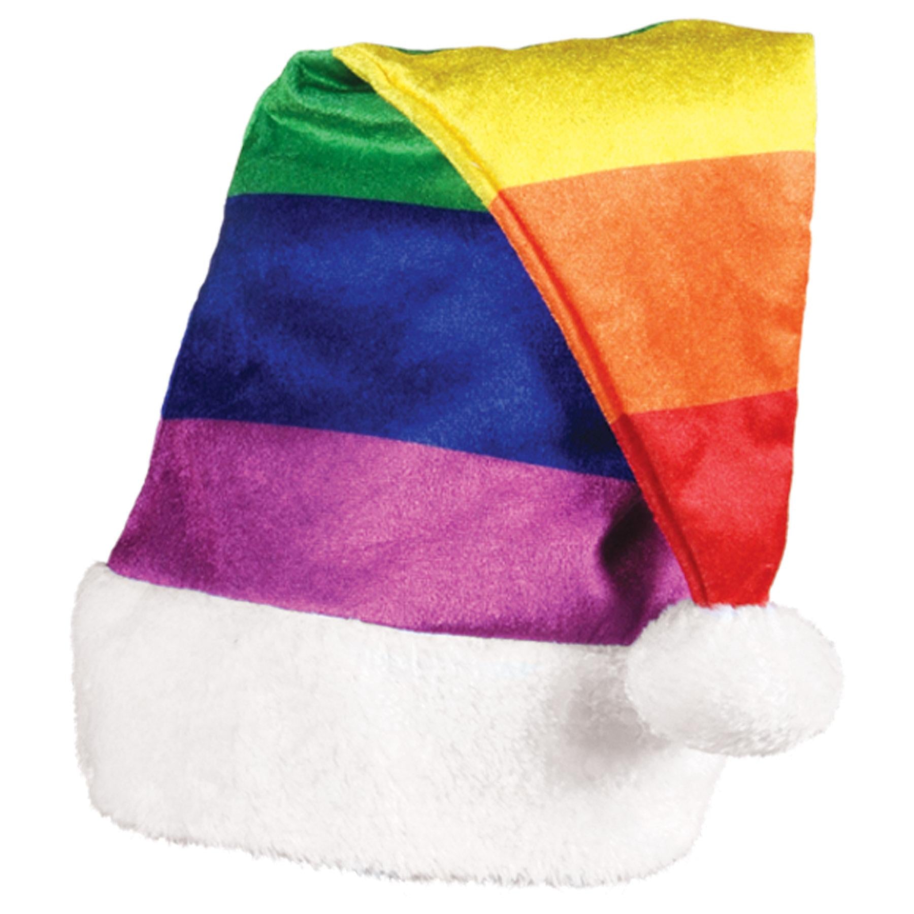 12 Pack Christmas Santa Hats - Colorful Rainbow Santa Hats for Adults & Kids - Perfect for Christmas Parties, Holiday Events & Festive Celebrations