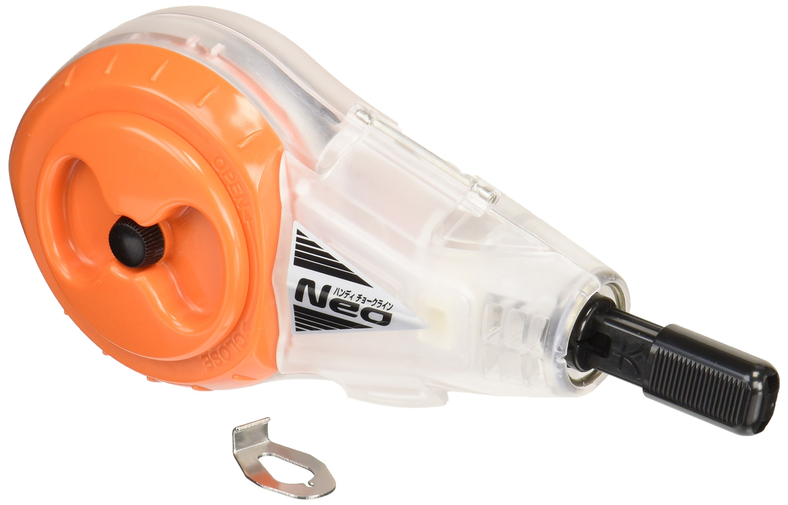 Shinwa Sokutei 77963 Neo Handy Chalk Line Reel - Automatic Winding Chalk Box with Fine Thread for Construction & Carpentry - Bright Valencia Orange Color - Perfect for Marking Straight Lines on Floors, Walls and Woodworking Projects