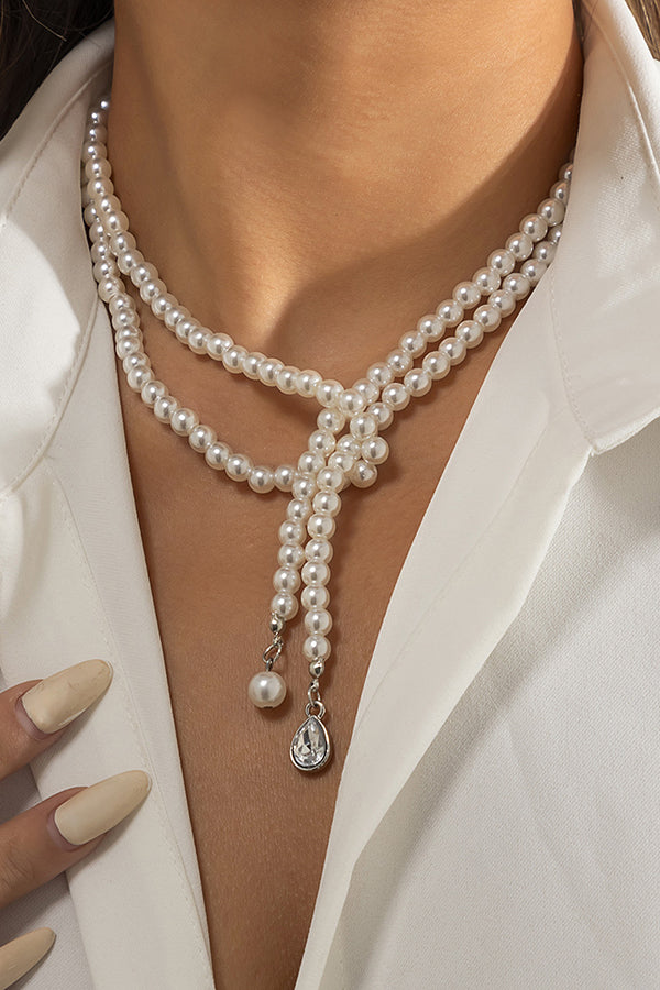 Elegant Vintage Pearl Tassel Necklace for Women - Classic Simple Pearl Drop Pendant Jewelry - Perfect for Weddings, Parties & Special Occasions