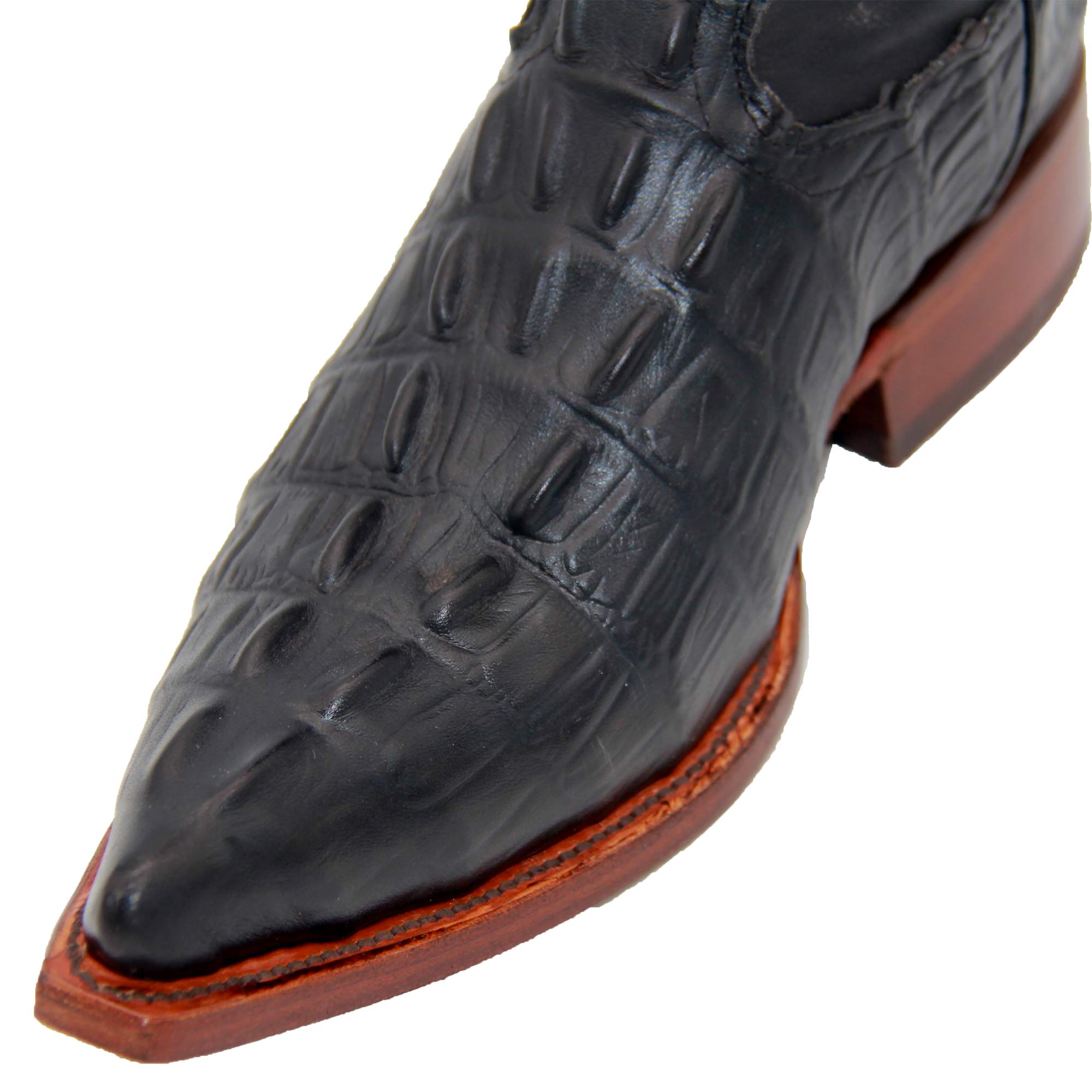 Premium Men's Western Cowboy Boots - Genuine Leather Crocodile Alligator Print Snip Toe - Stylish & Durable for Rodeo, Country Dancing & Western Fashion