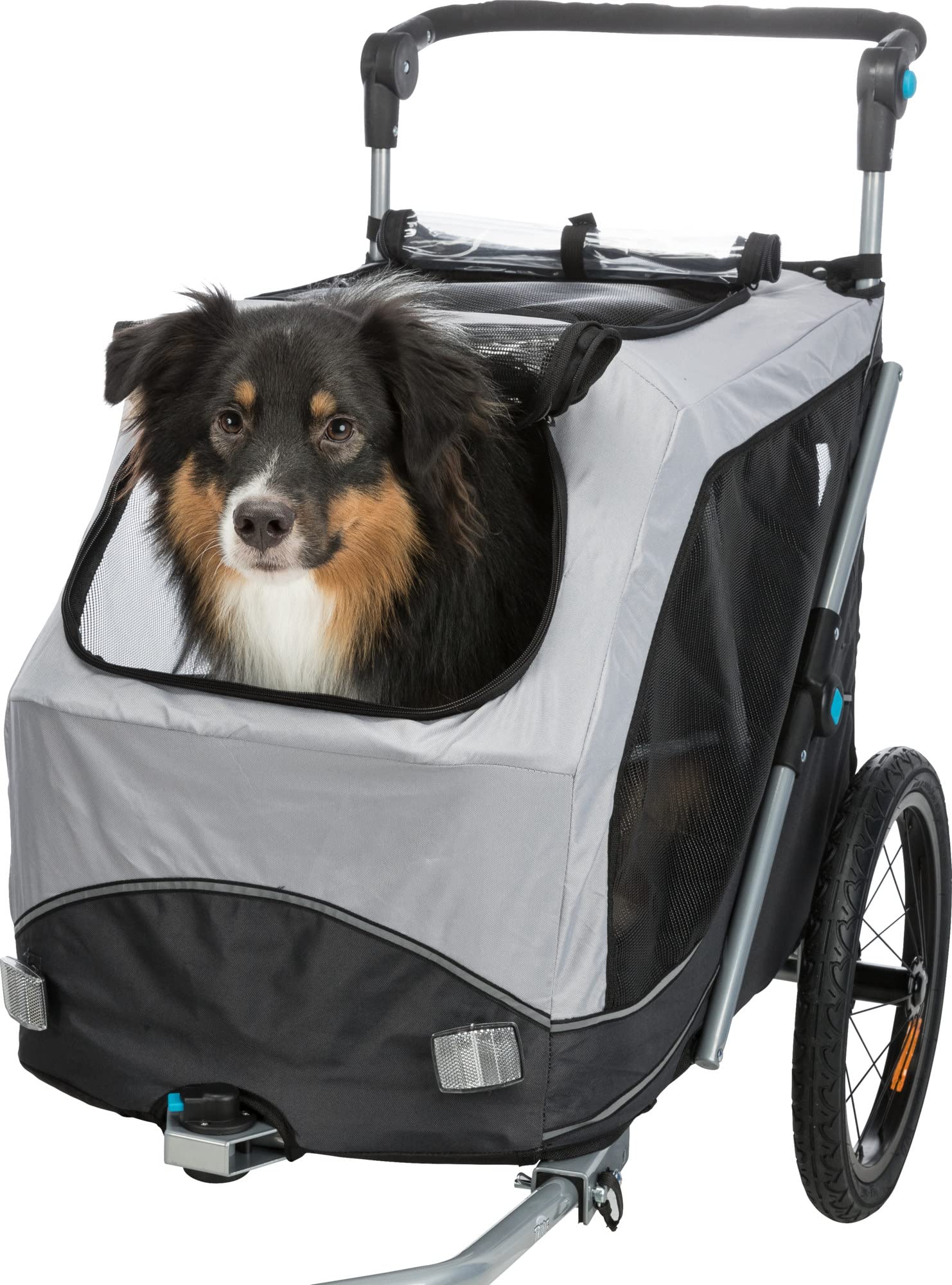 TRIXIE Quick-Fold Convertible Dog Bike Trailer & Pet Stroller - Easy Setup & Compact Fold - Perfect for Cycling, Jogging & Outdoor Adventures with Your Pet