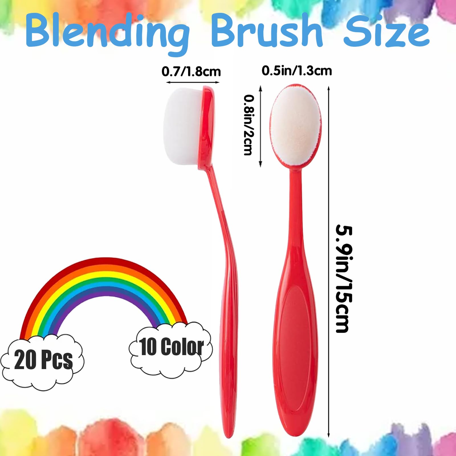 20 Pack Soft Bristle Ink Blending Brushes Set for Card Making - 10 Color-Coded Handles for Painting, Drawing, Stamping & Stenciling - Perfect for DIY Crafts, Scrapbooking & Mixed Media Art Projects