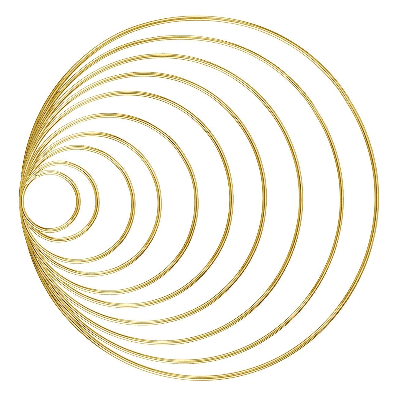 3 Inch Gold Metal Hoop Rings for Jewelry Making - Bulk Pack of 10 Pieces - DIY Craft Supplies, Earring Making, Gift Wrapping Embellishments