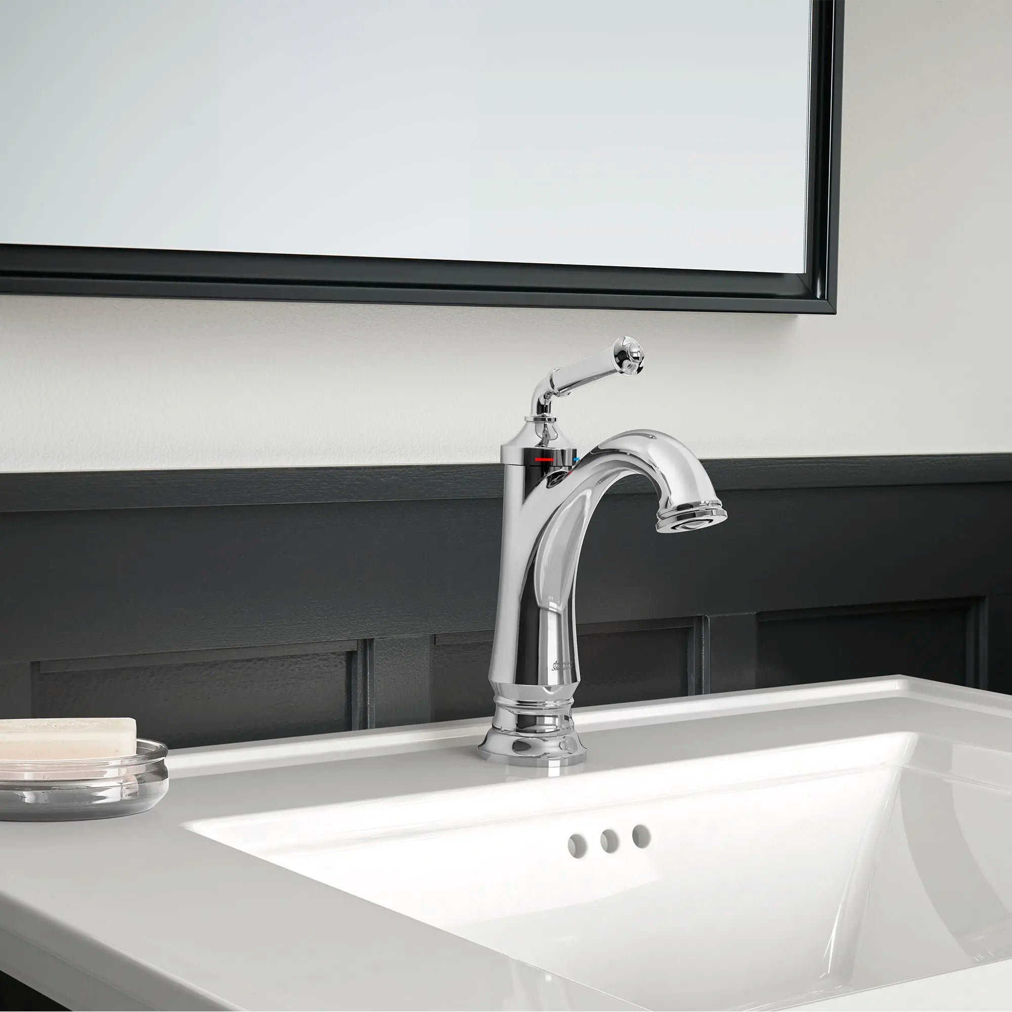 Delancey® Single Hole Bathroom Faucet with Lever Handle - 1.2 GPM Low Flow Water-Saving Design for Sink Vanity - Perfect for Modern Home, Apartment & Guest Bathroom Renovation