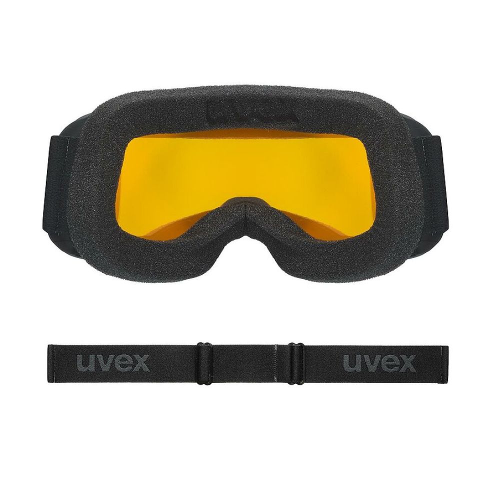 Uvex Elemnt Adult Ski Goggles - Black Matte S2 Lens for Men & Women | UV Protection, Anti-Fog, Wide View | Perfect for Skiing, Snowboarding & Winter Sports