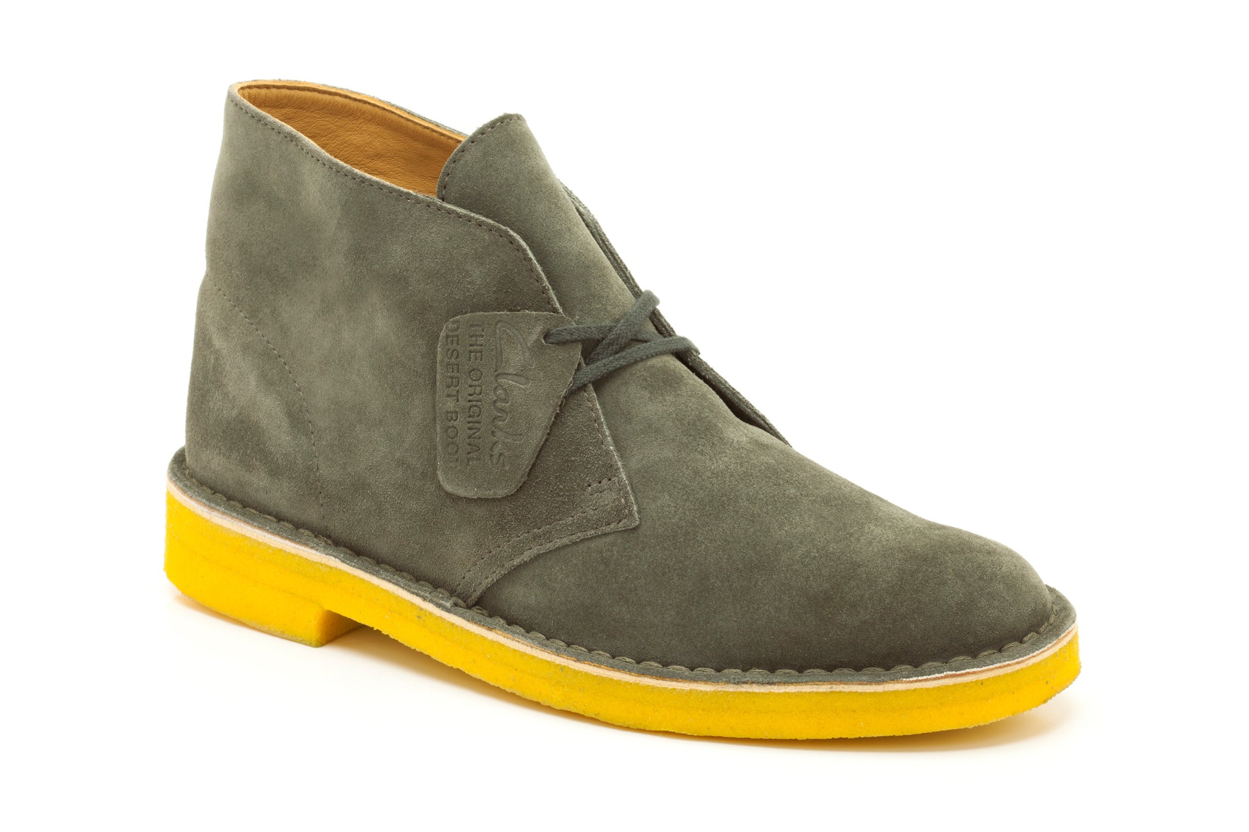 Clarks Men's Desert Boots in Khaki Suede - Comfortable Casual Shoes for Everyday Wear & Outdoor Activities