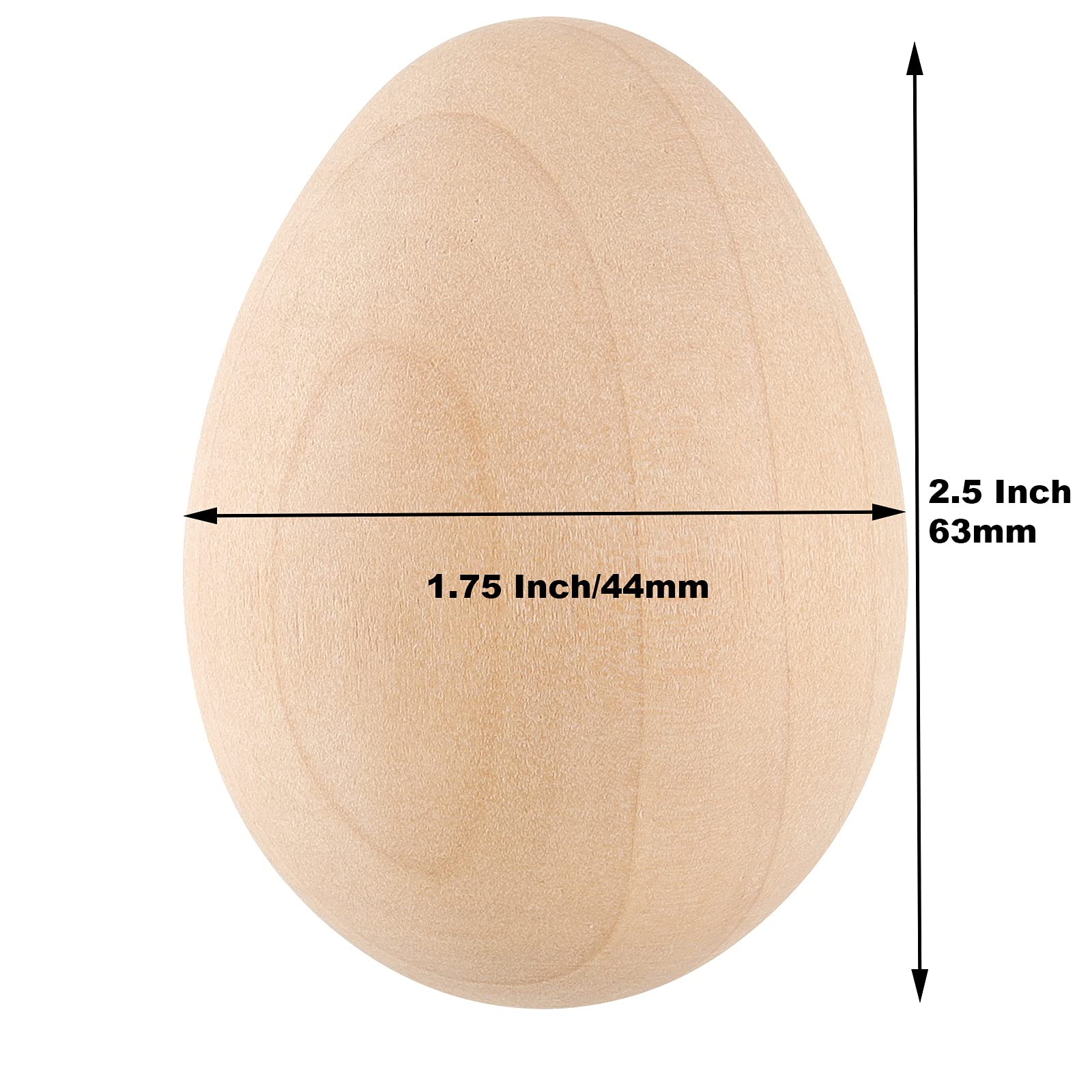 SHEUTSAN 40 Pack Unfinished Wooden Easter Eggs - 2-1/2 x 1-3/4 Inches Smooth Fake Wood Eggs for DIY Crafts, Home Decor, Spring Party & Easter Basket Fillers