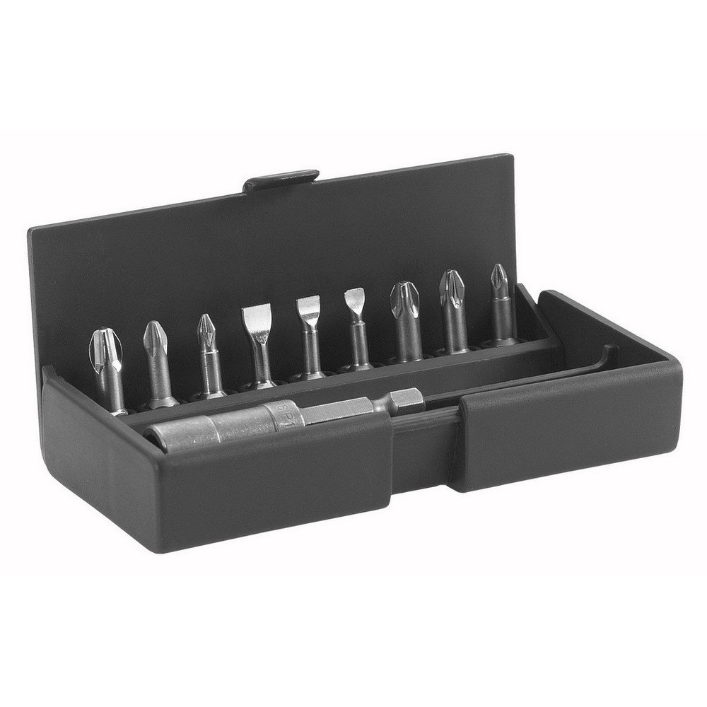9-Piece High Performance Screwdriver Bit Set - Hex, Flat, Pozidrive Bits with Magnetic Holder - Perfect for DIY, Home Repair & Professional Use