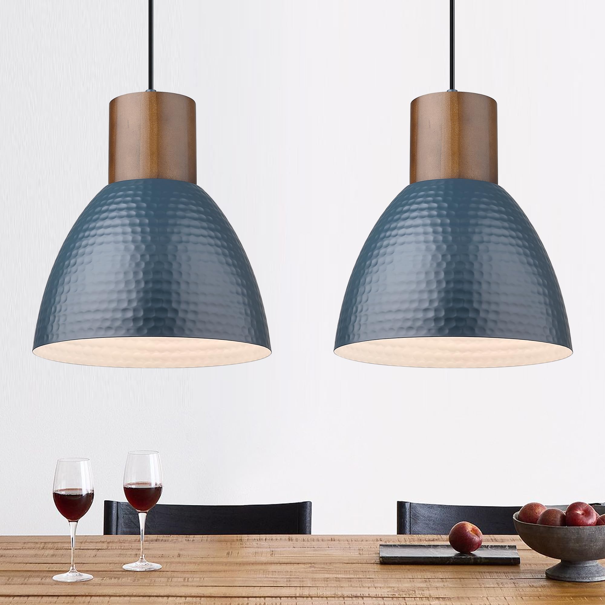 ELYONA 2 Pack Modern Hammered Pendant Lights - 10.2