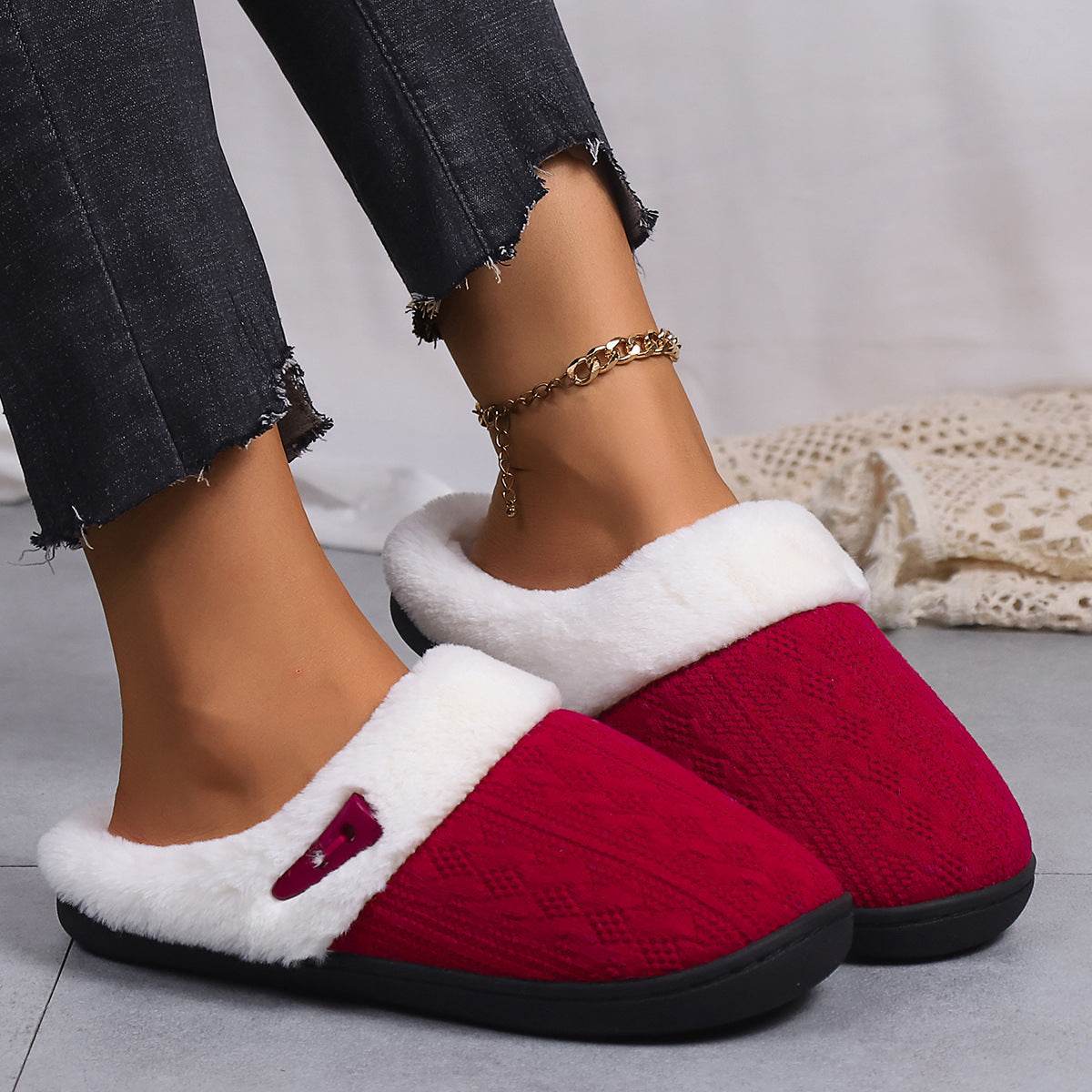 FluffKnit Cozy Plush Slippers for Women & Men - Ultra Soft Fuzzy Indoor House Shoes for Winter Comfort - Perfect for Home, Lounge & Relaxation