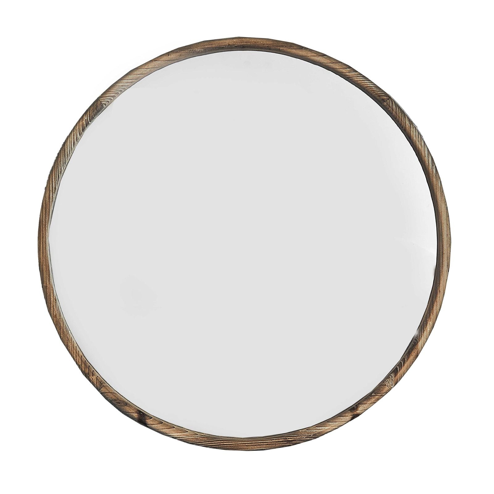 Round Grove Mirror 700mm - Natural Wood Frame by Urban Style - Perfect for Living Room, Bedroom & Bathroom Decor