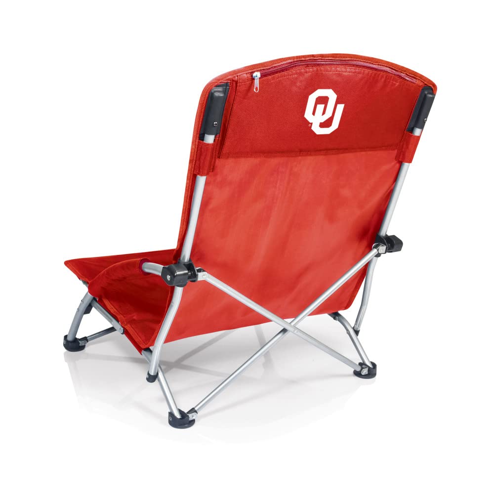 PICNIC TIME NCAA Tranquility Low Beach Chair for Adults with Carry Bag - Portable Folding Lawn Chair for Beach, Camping, Backyard & Outdoor Relaxation