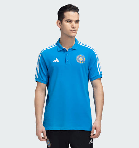 Original Adidas India Cricket Team Polo Shirt - Men's Sports Performance Jersey for Cricket Fans & Players - Perfect for Matches, Training & Casual Wear